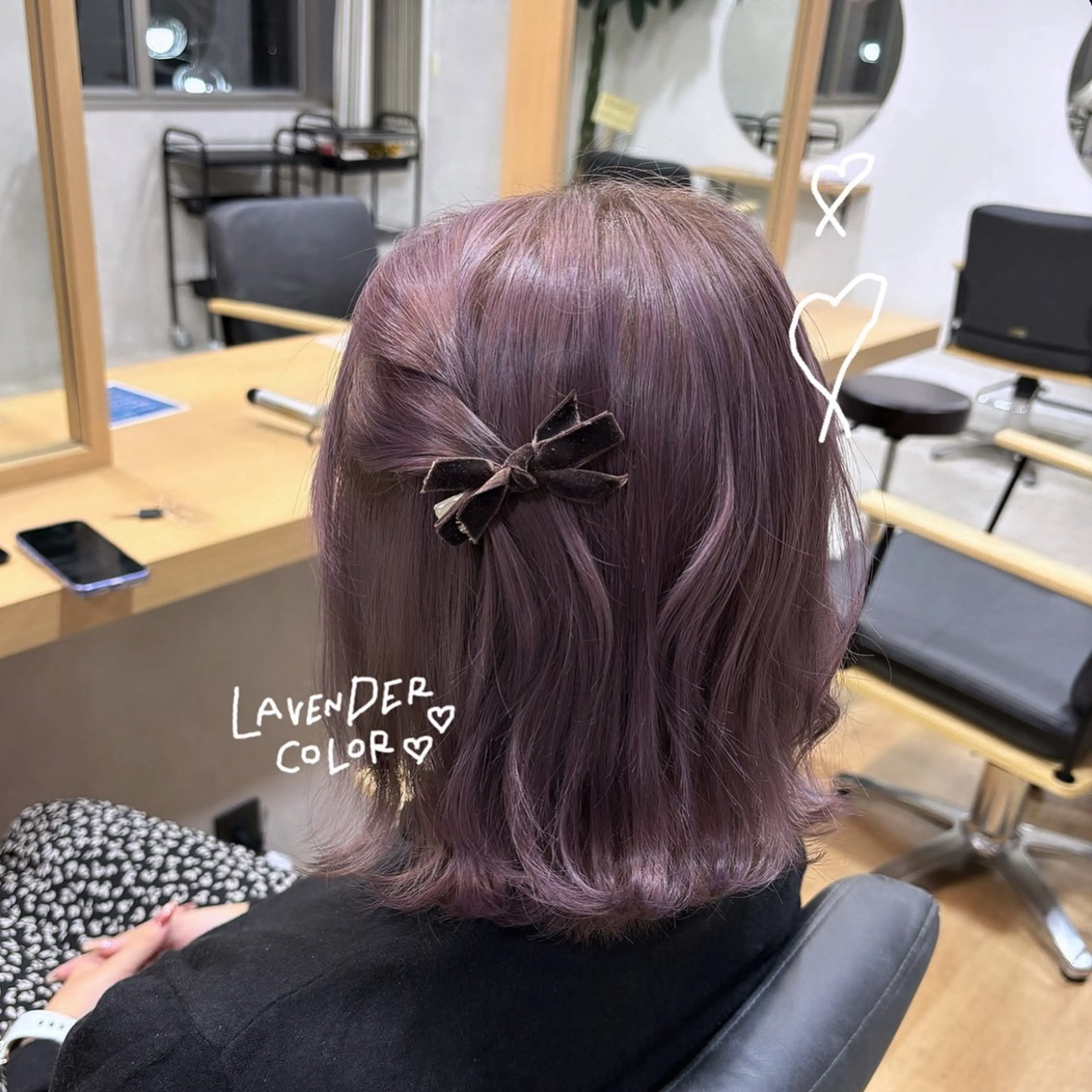 ミディアム カラー ラベンダーカラー カット ヘアカラー regalo Acari🍎のヘアスタイル