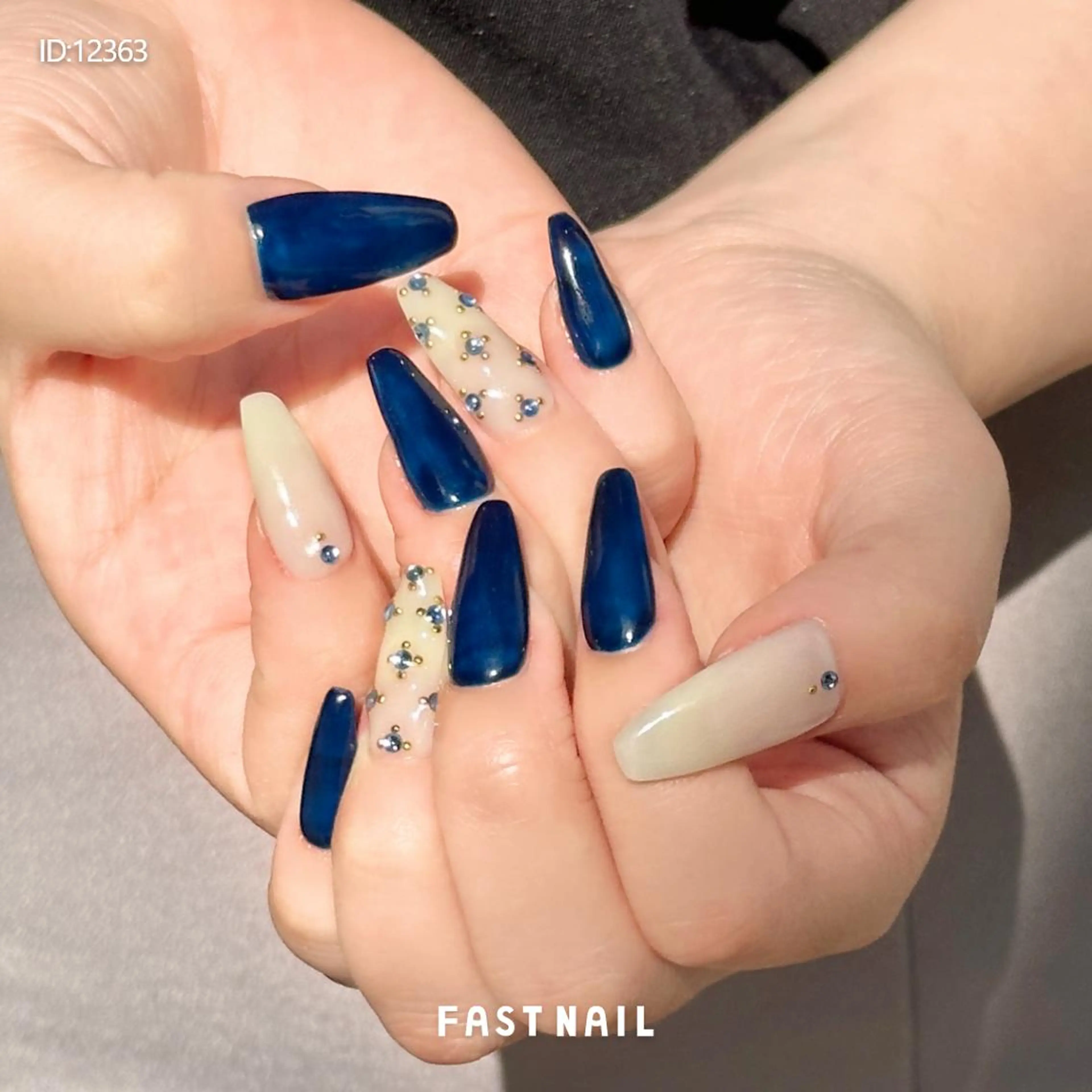 ネイル ジェルネイル ネイビー パラジェル ソフトジェル ハンドネイル FASTNAIL 吉祥寺店/パラジェルのネイルデザイン