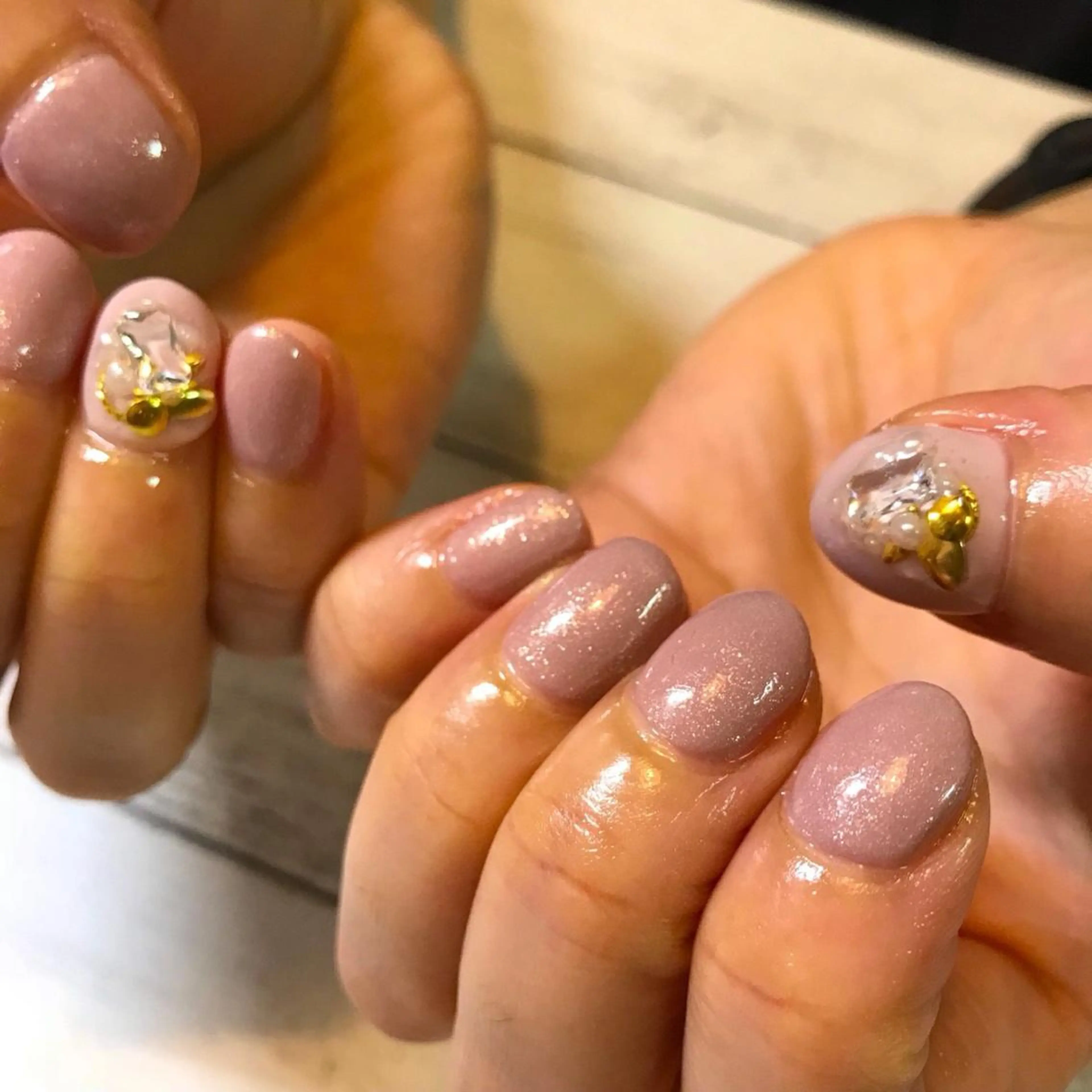 ネイル ラメ(グリッター) ワンカラーネイル ハンドネイル フットネイル GéRanium Harukaのネイルデザイン