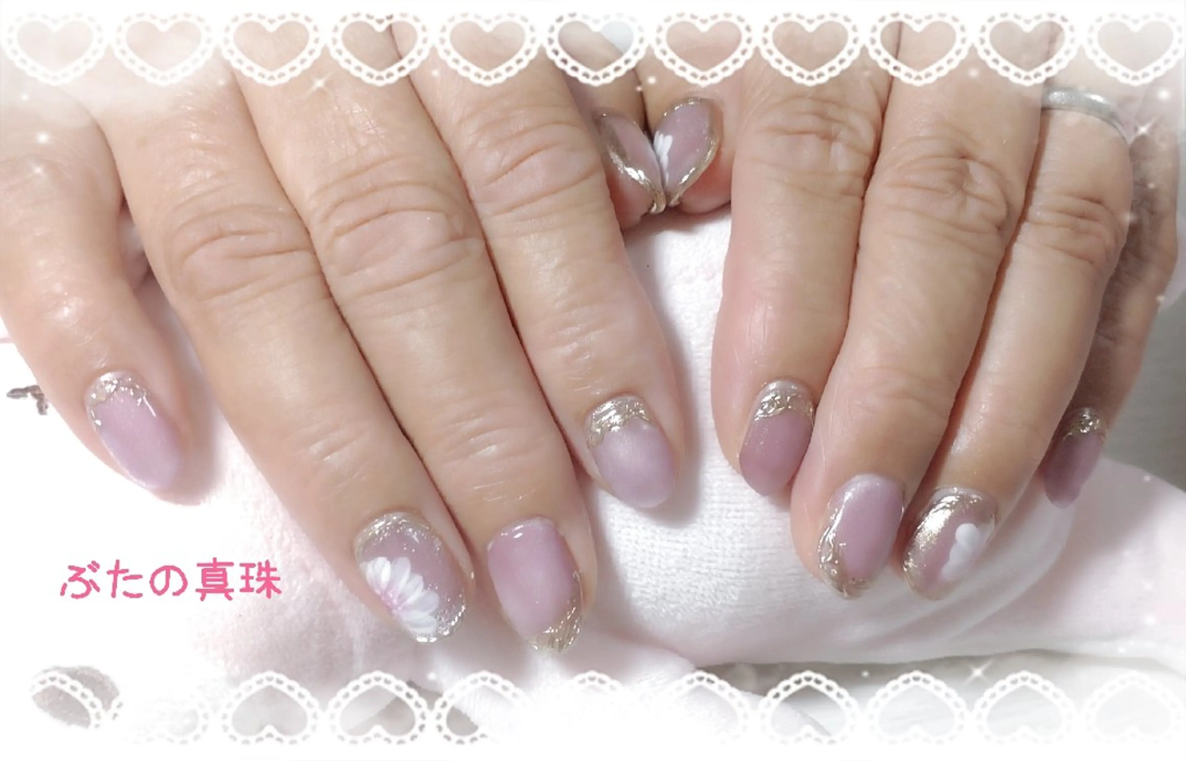 ネイル フラワーネイル マグネットネイル ハンドネイル 林 珠里のネイルデザイン