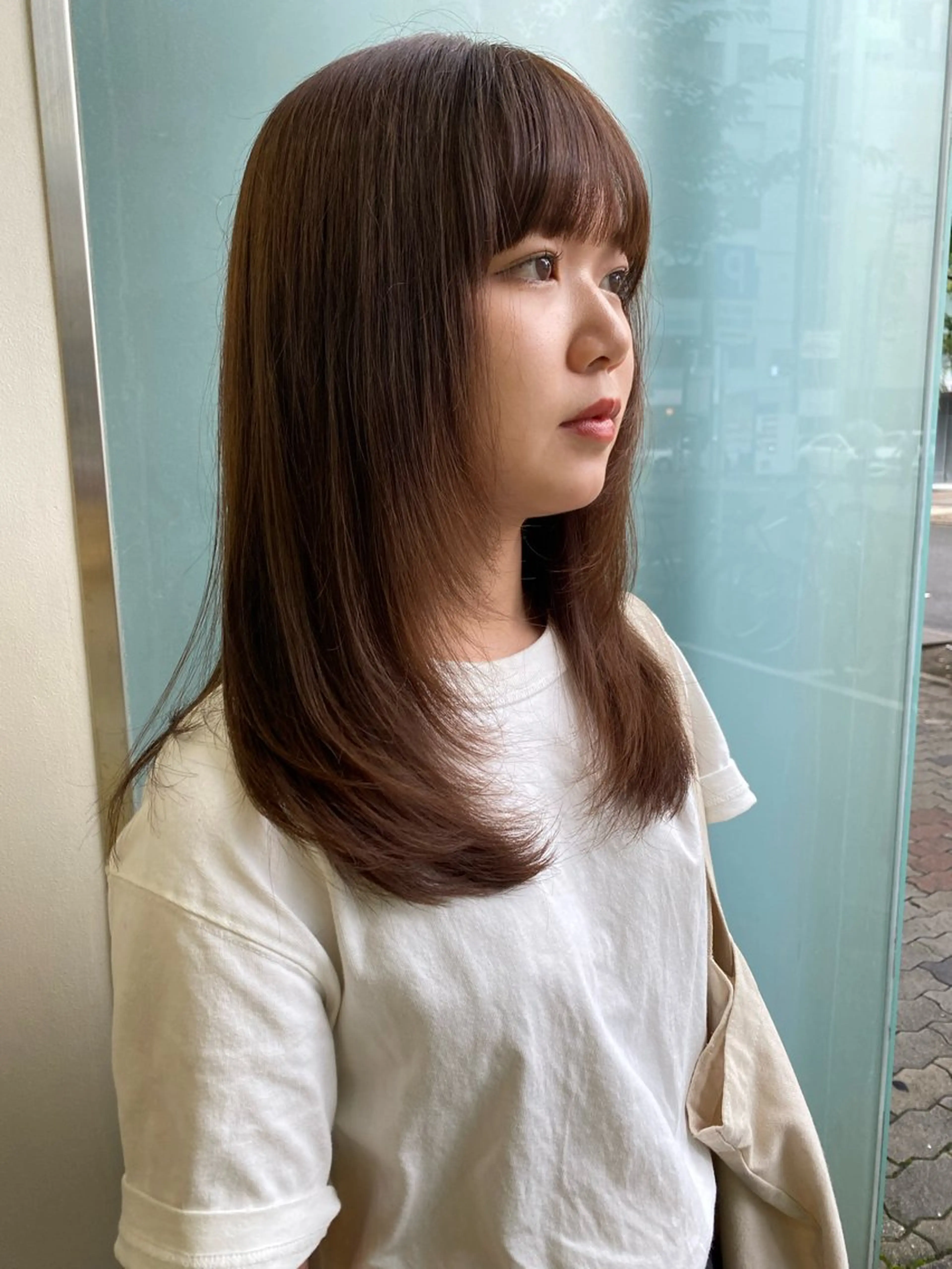 セミロング ヒラカホ/ ブリーチ/似合わせのヘアスタイル