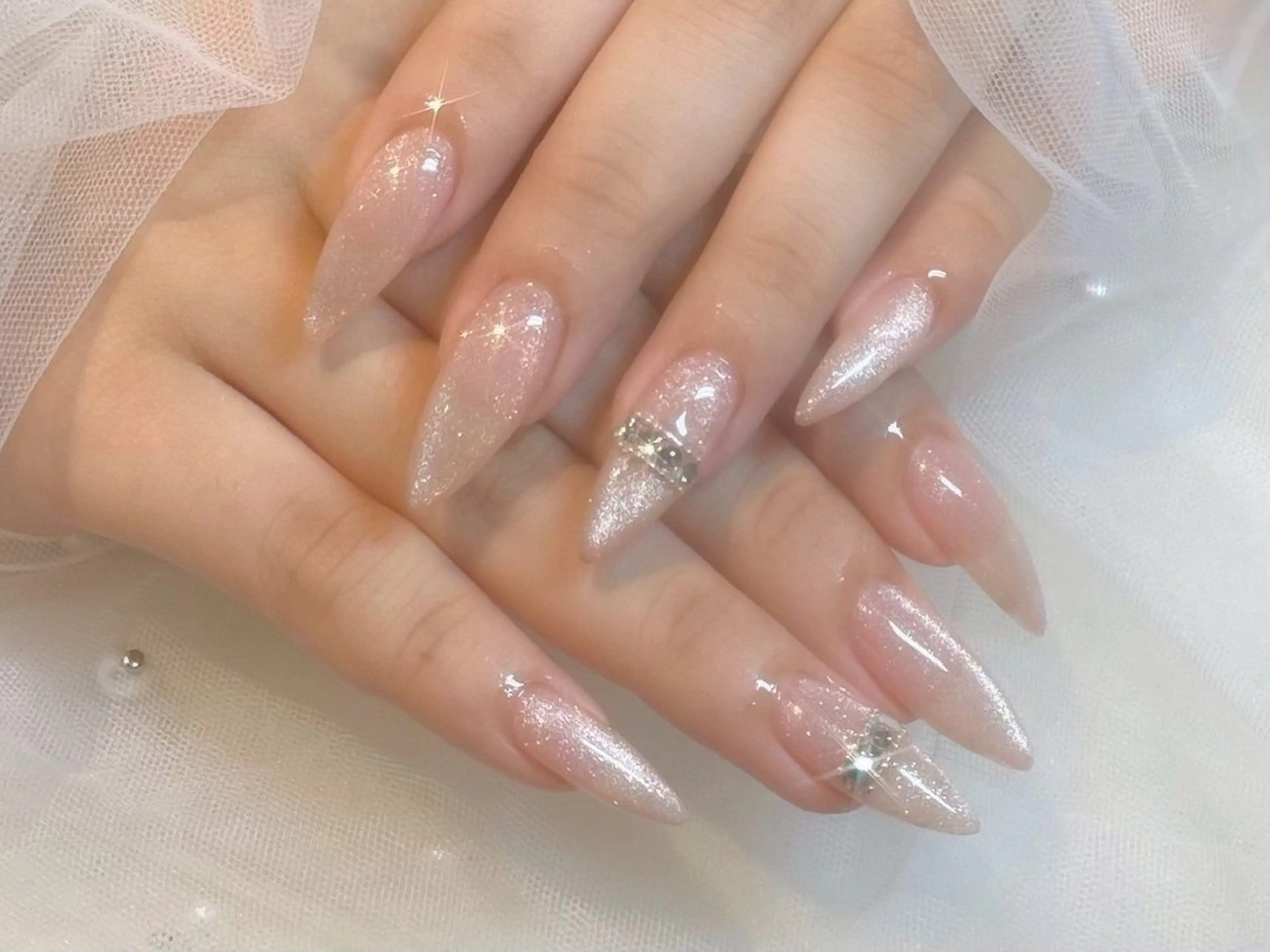 ネイル マグネットネイル ハンドネイル 💖長さ出し＆ワンホ ンネイルaya💖のネイルデザイン