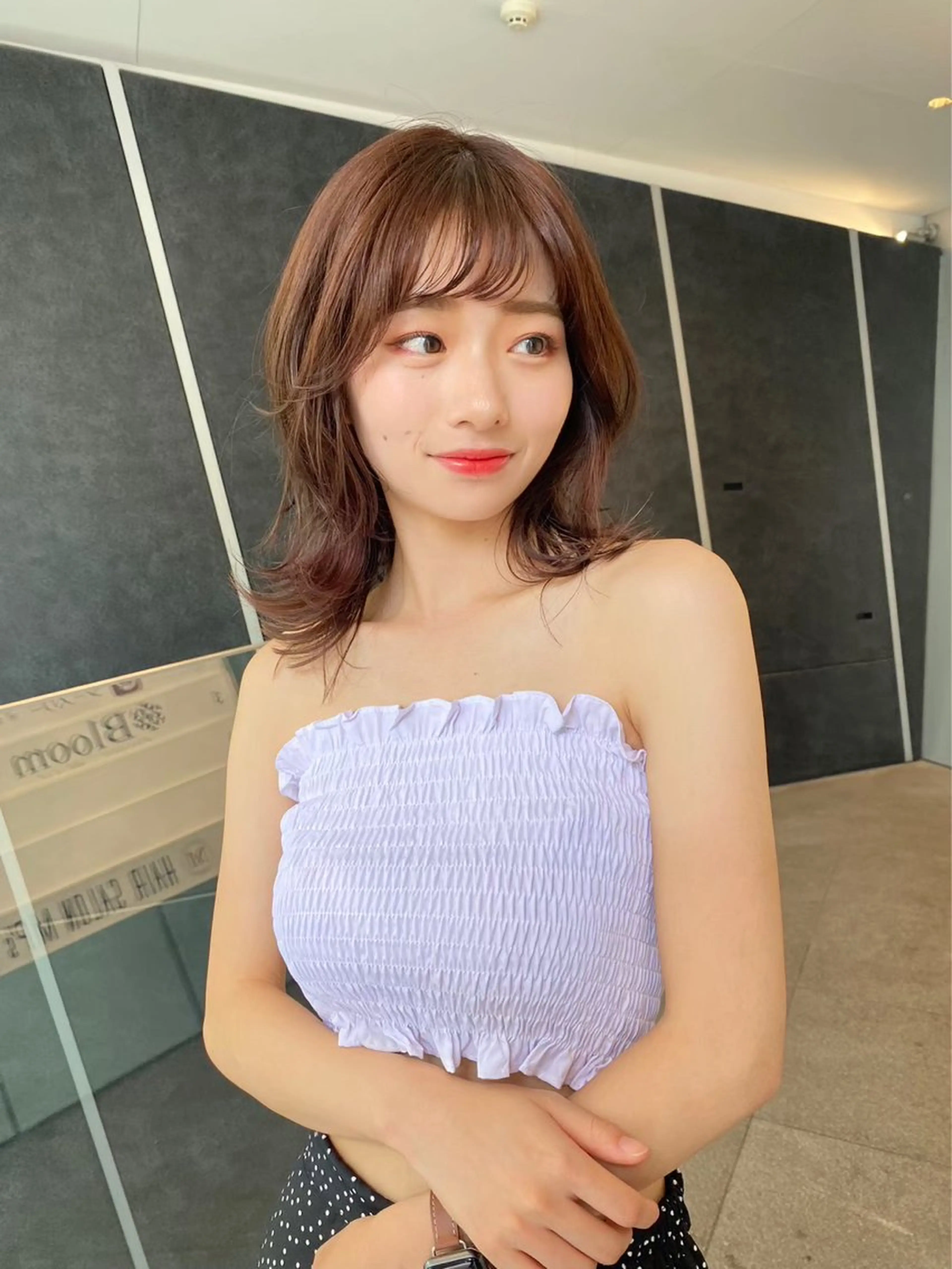 ミディアム カラー パーマ ヘアカラー トリートメント 【公式】amble luxe池袋東口🩷のヘアスタイル