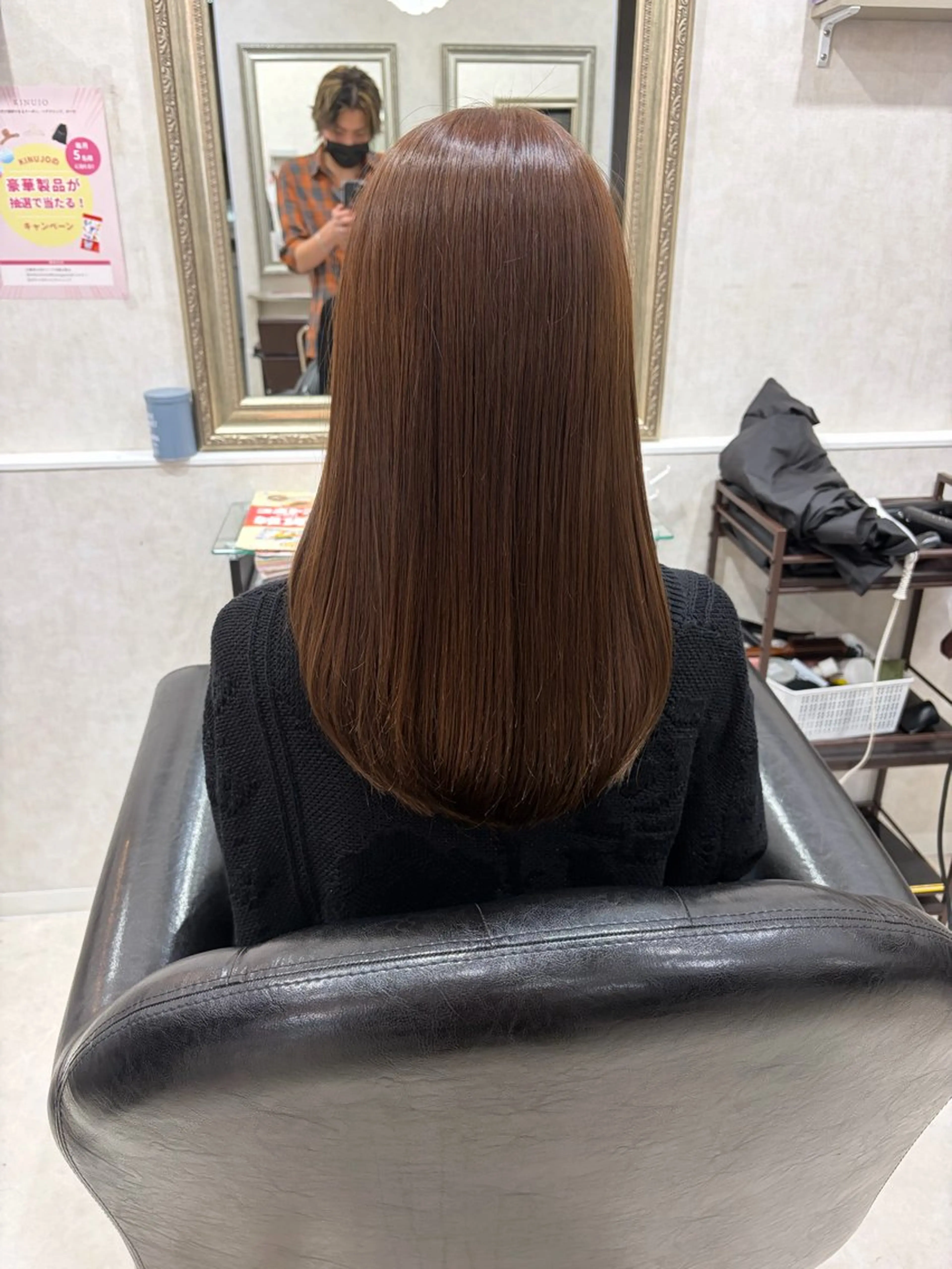 セミロング カット 縮毛矯正 トリートメント ＆tigre 佐藤秀太のヘアスタイル