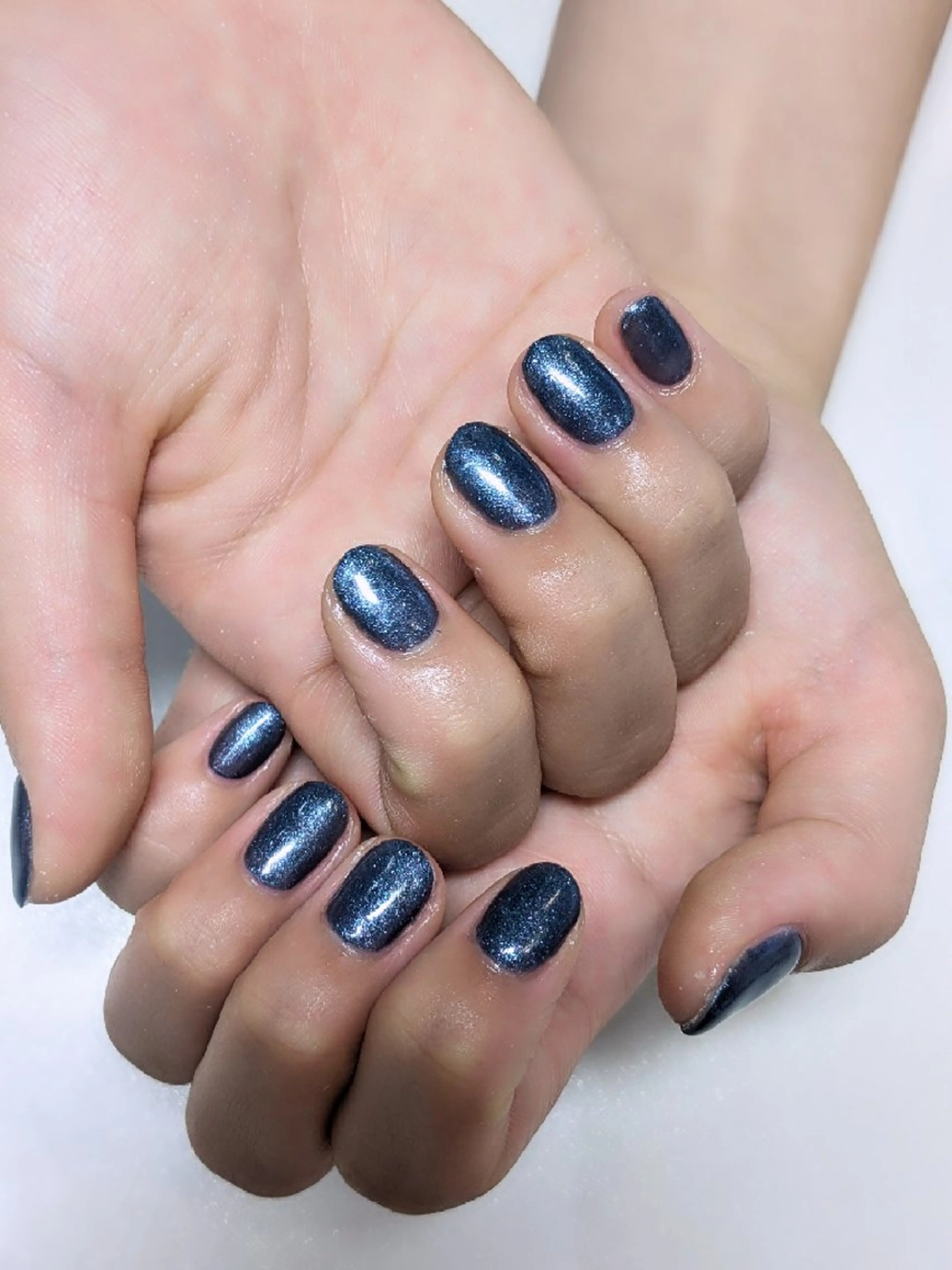 ネイル ラメ(グリッター) ネイビー ワンカラーネイル abbie蒲田所属・abbie mibeのネイルデザイン