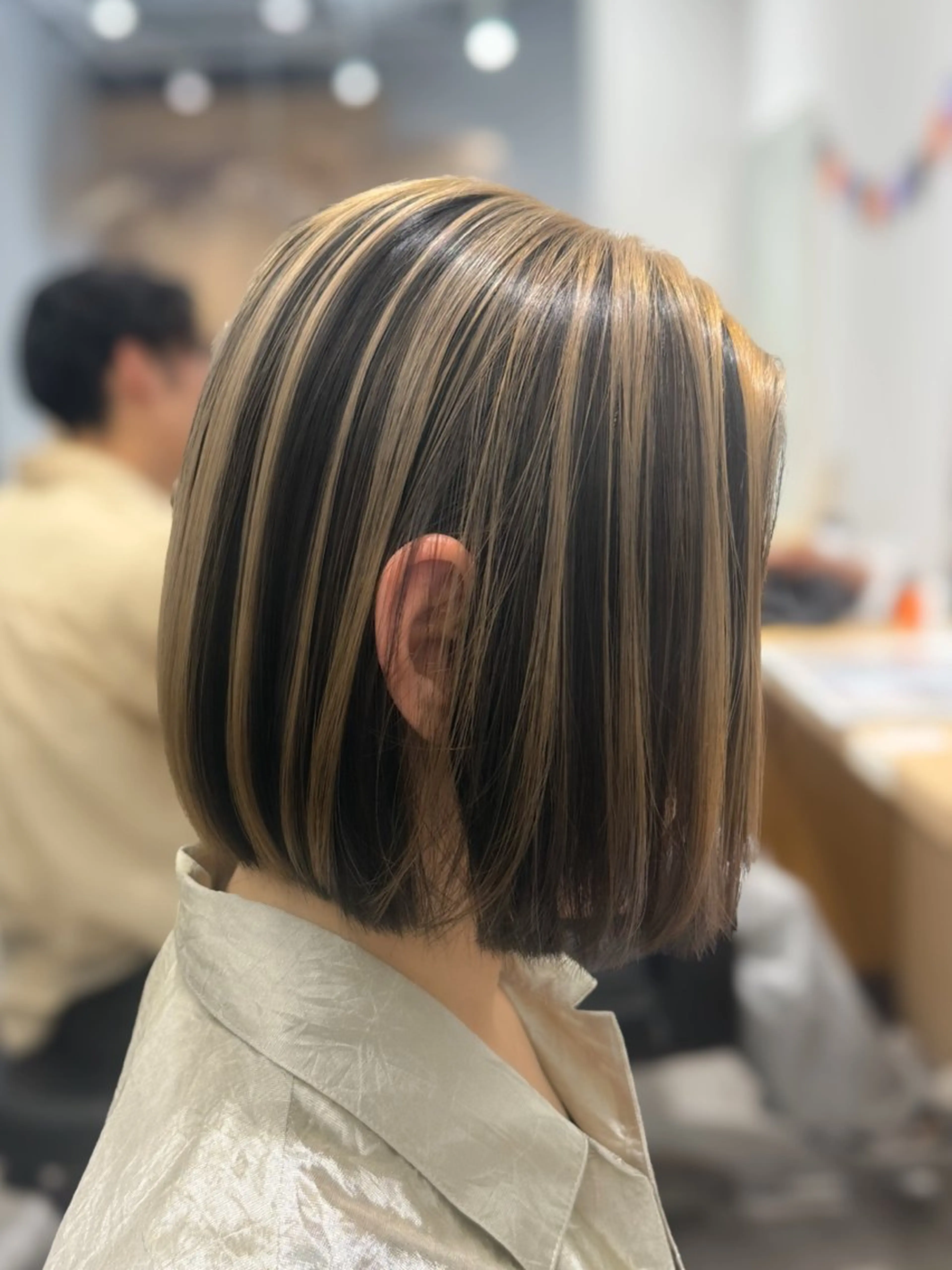 ミディアム カラー カット ヘアカラー 巻ける髪質改善🫧ハ イライト/永田汰伊智のヘアスタイル