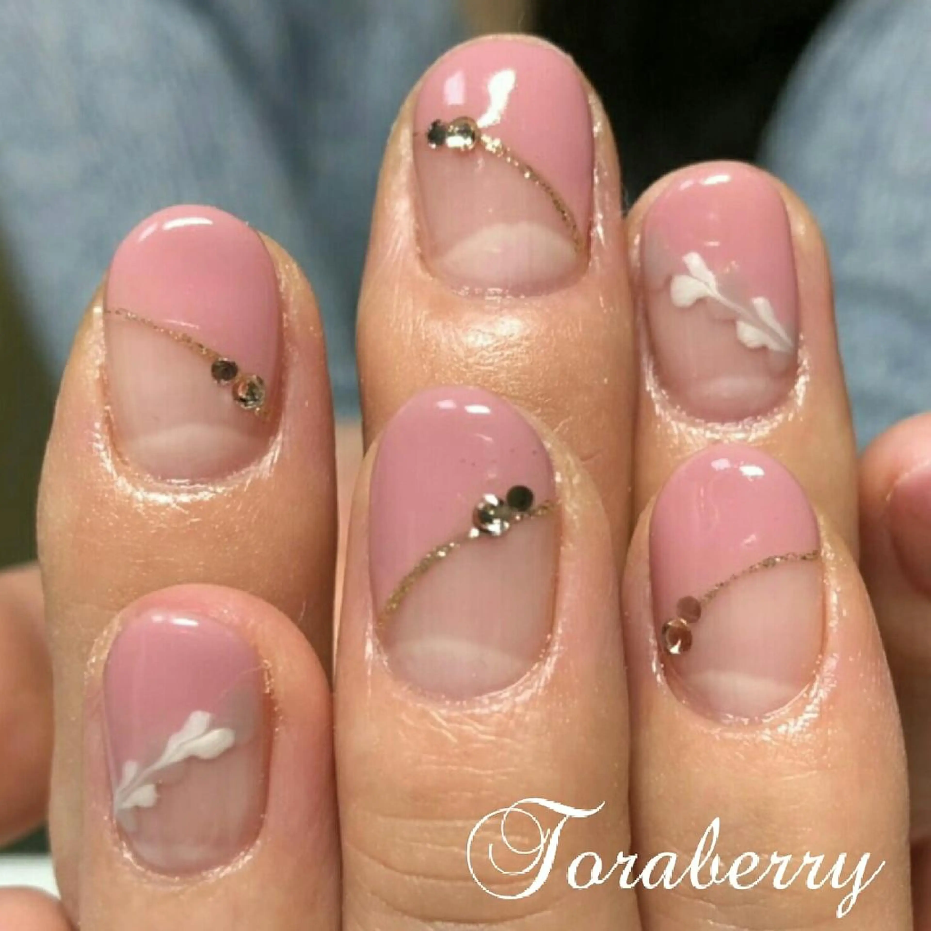 ネイル ハート ピーコックネイル ハンドネイル ネイリスト なつみのネイルデザイン