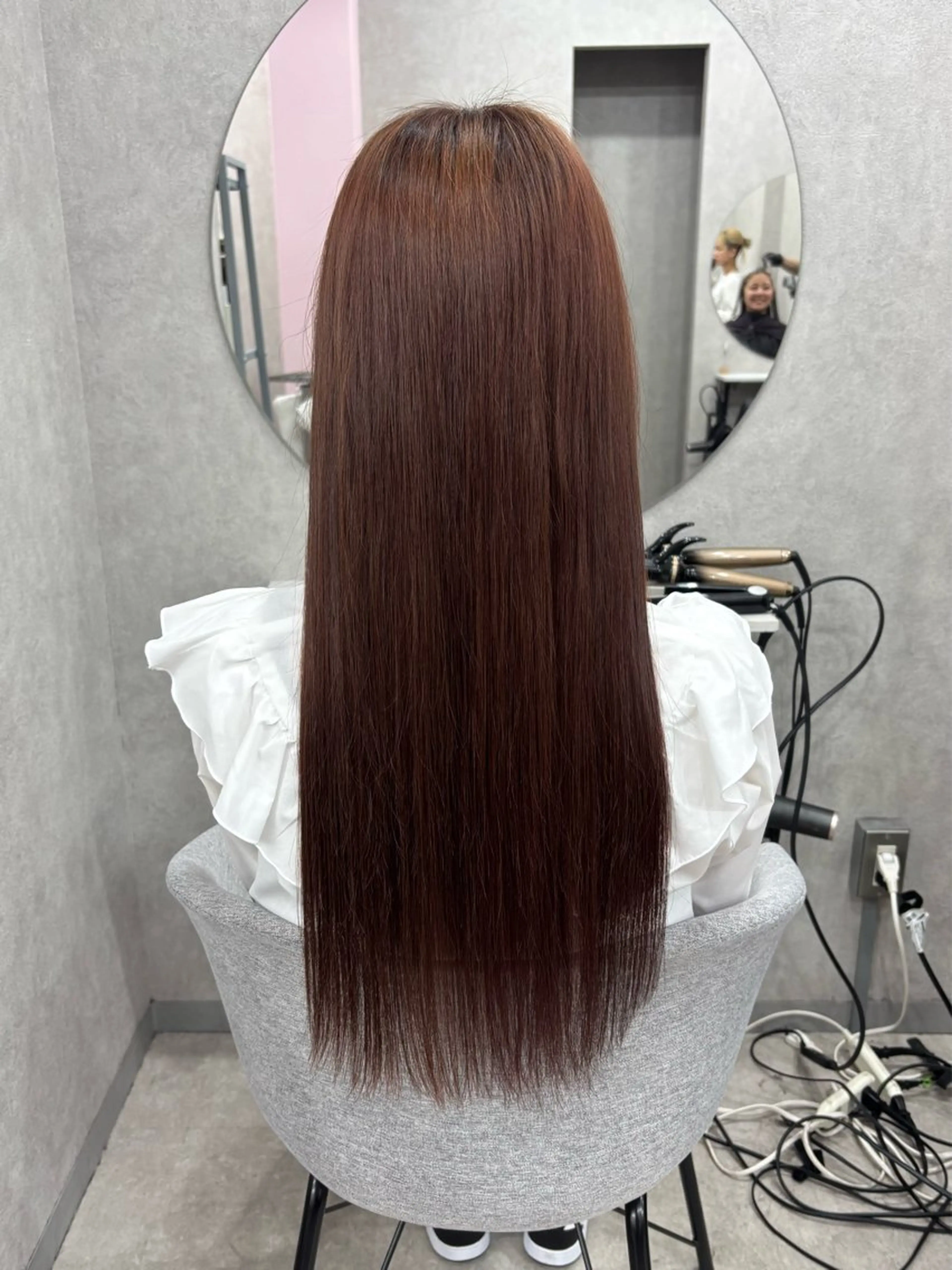 ロング カラー ブラウンカラー ピンクカラー ピンクブラウン 倉澤 愛理のヘアスタイル