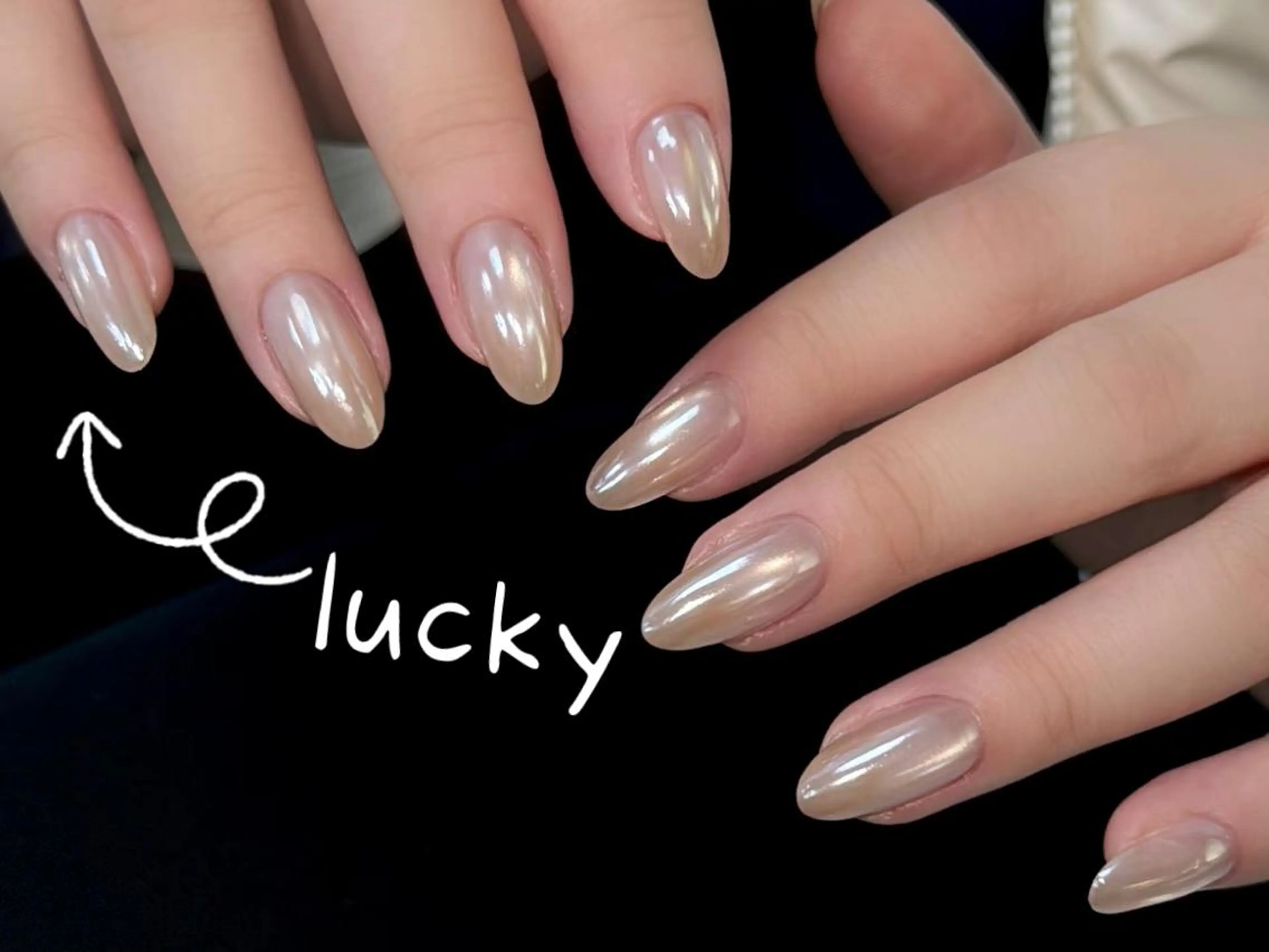 ネイル アートネイル フレンチネイル ガーリー キラキラネイル 韓国ネイル Lucky nailのネイルデザイン