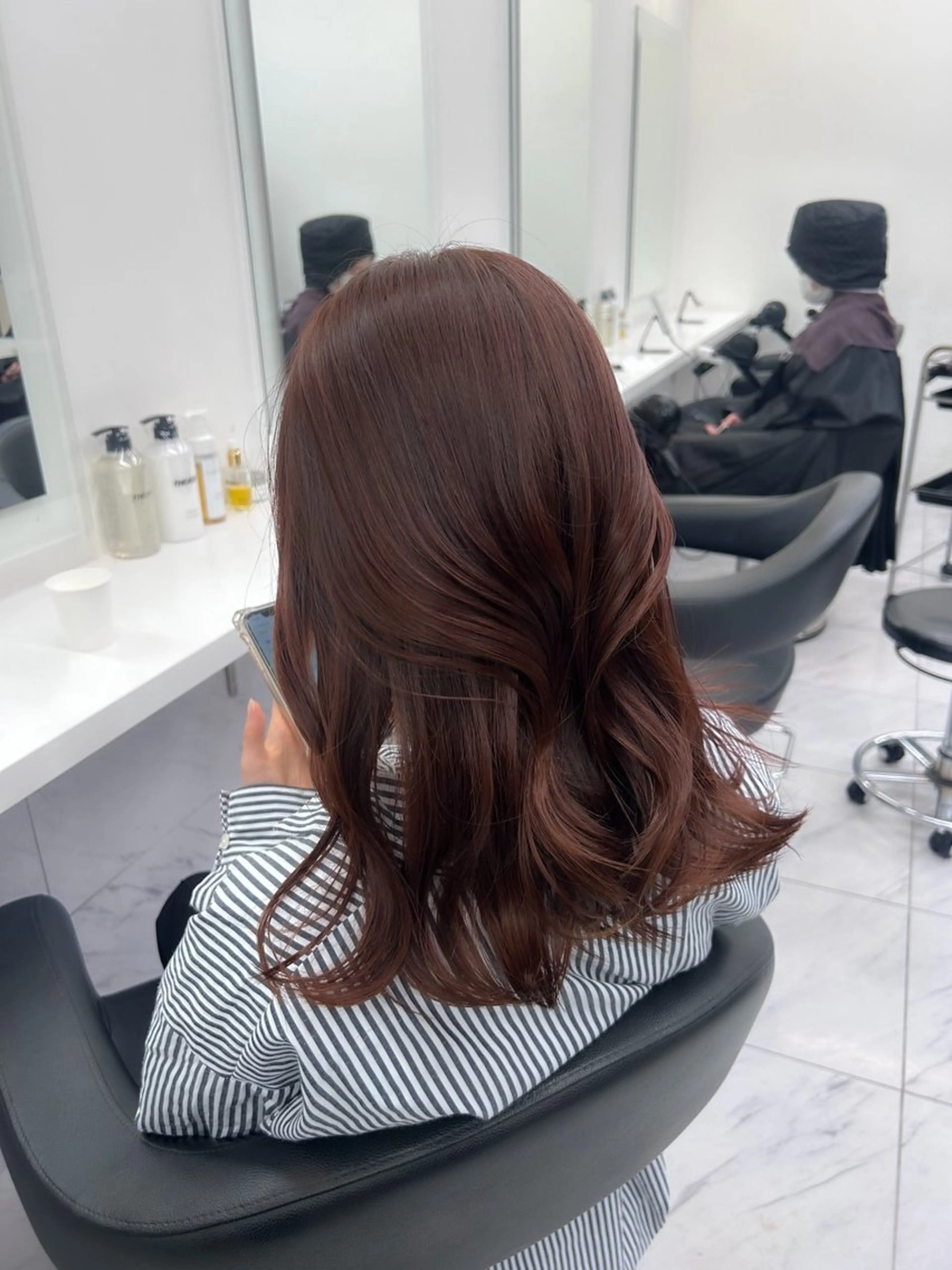 カラー パーマ ヘアアレンジ キッズ ブリーチなしカラー/ ブラウン/レイヤーのヘアスタイル