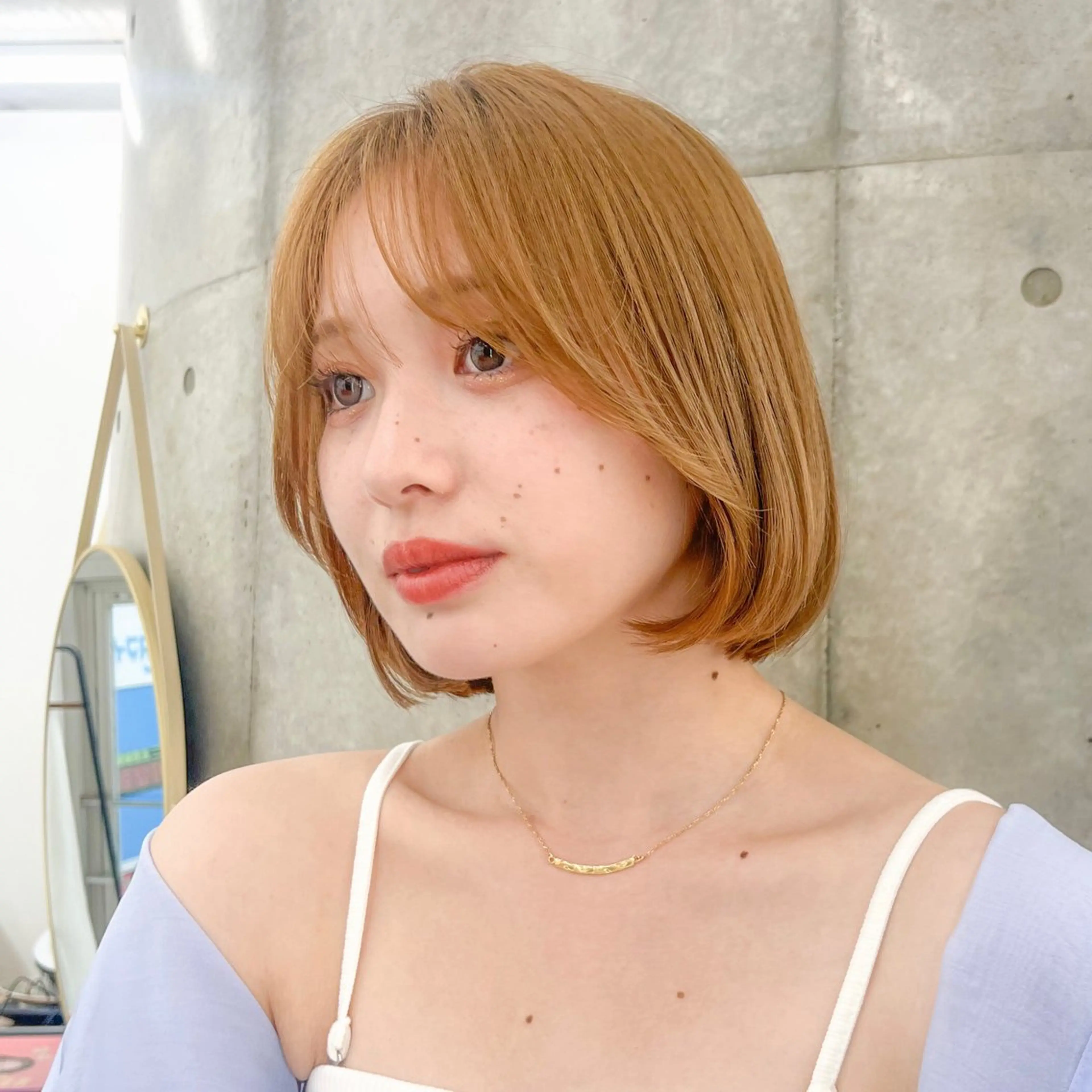 ミディアム ボブ 韓国風ヘア カット ヘアカラー トリートメント エリアNo.1ボブ 💟Nanatsuのヘアスタイル