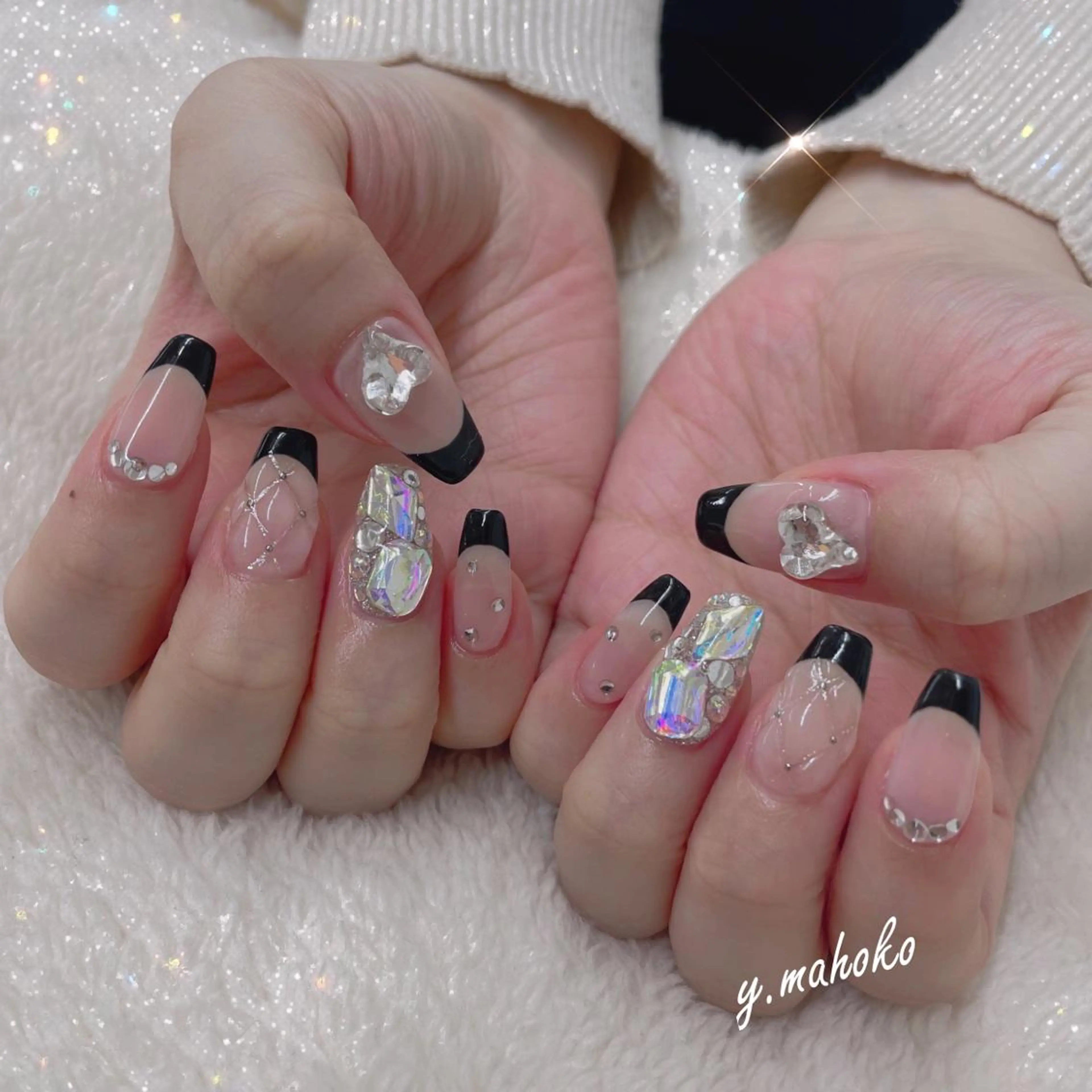 ネイル フレンチネイル ハンドネイル パラジェル有/ 長さだし/mahoのネイルデザイン