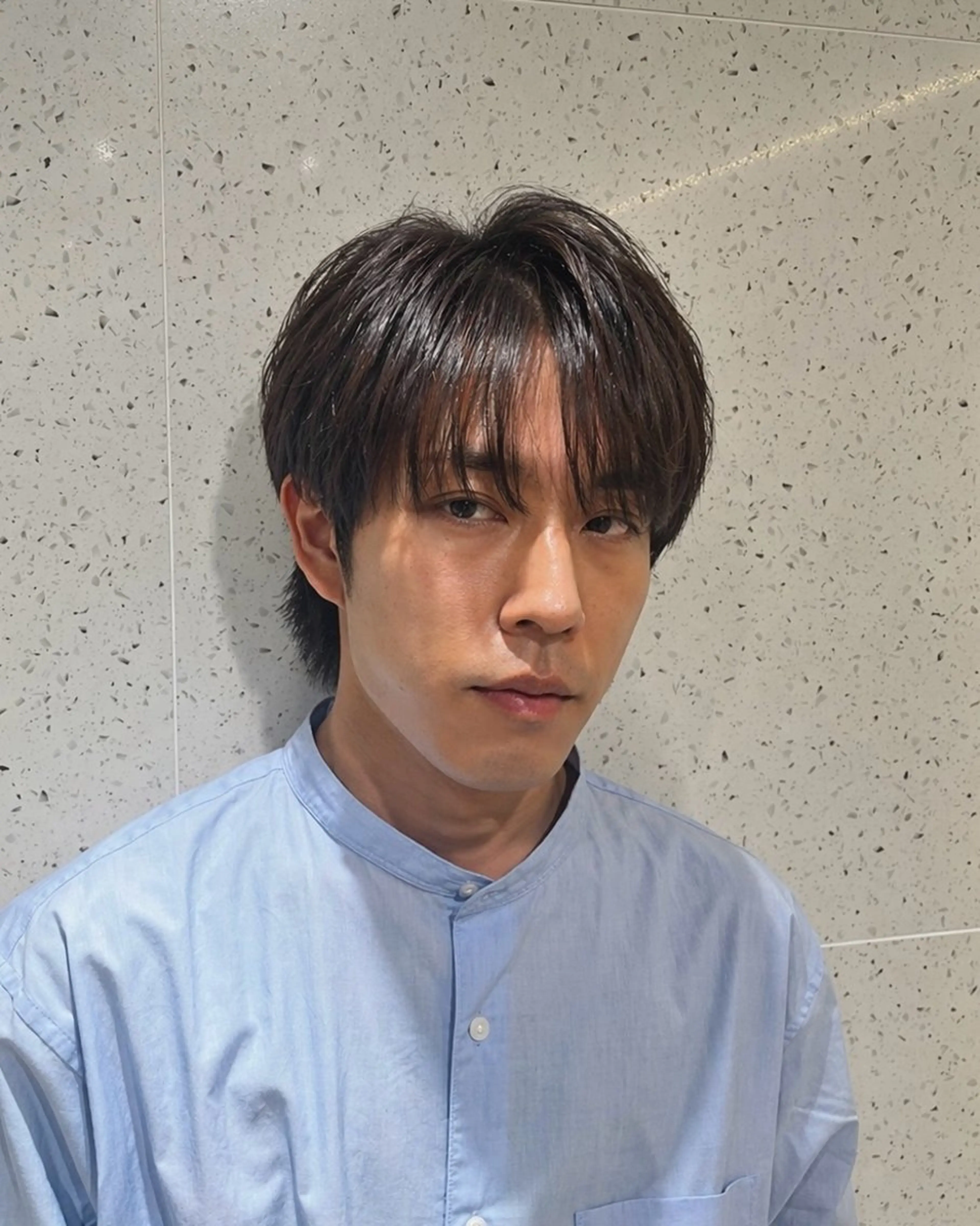 ショート パーマ メンズ カット パーマ トリートメント ニュアンスパーマ／ レイヤー／茶屋町のヘアスタイル