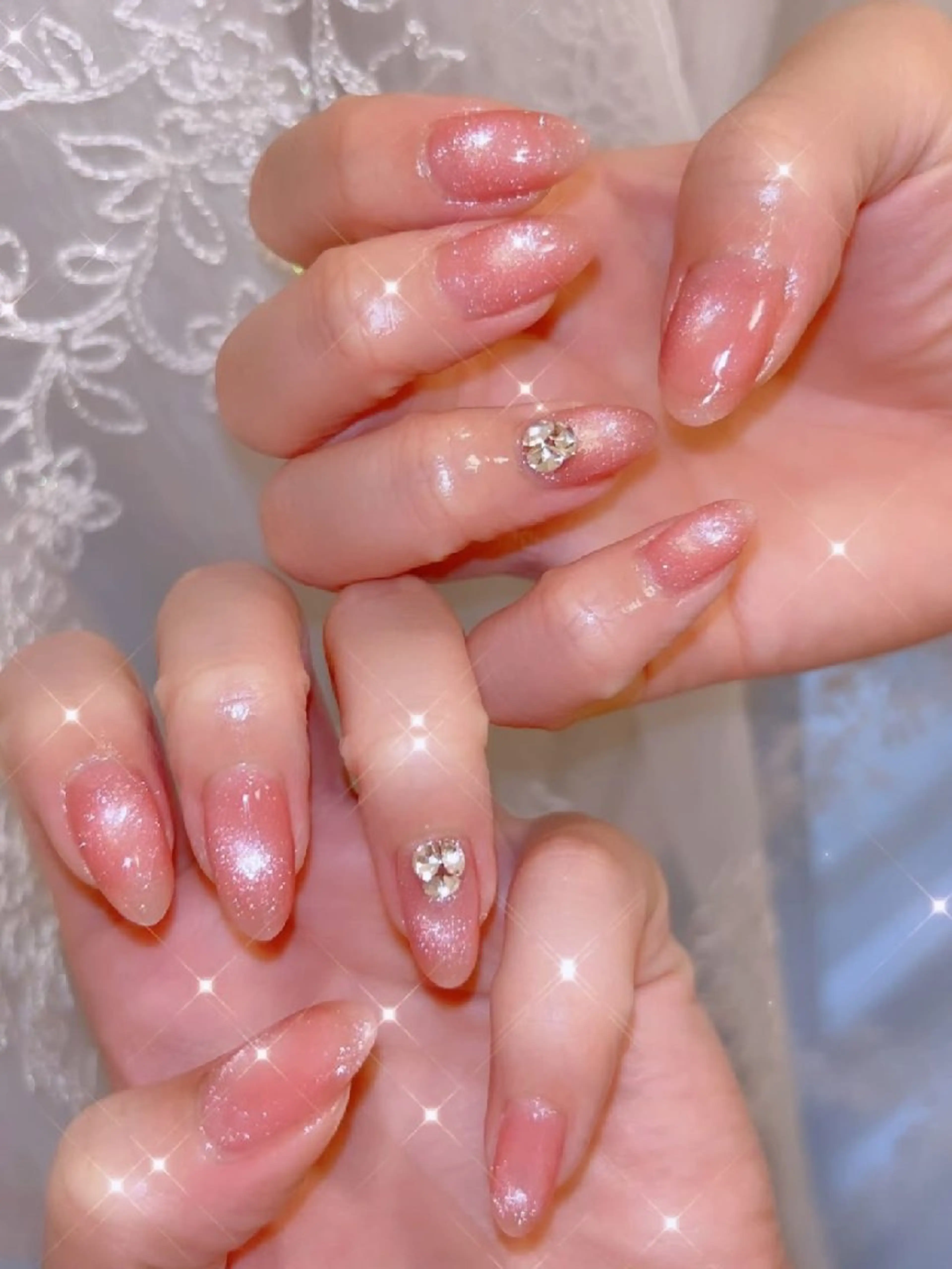 ネイル 長さ出し ジェルネイル 韓国ネイル マグネットネイル ニュアンスネイル ハンドネイル I LOVE ME NAIL.｡.:*♡のネイルデザイン
