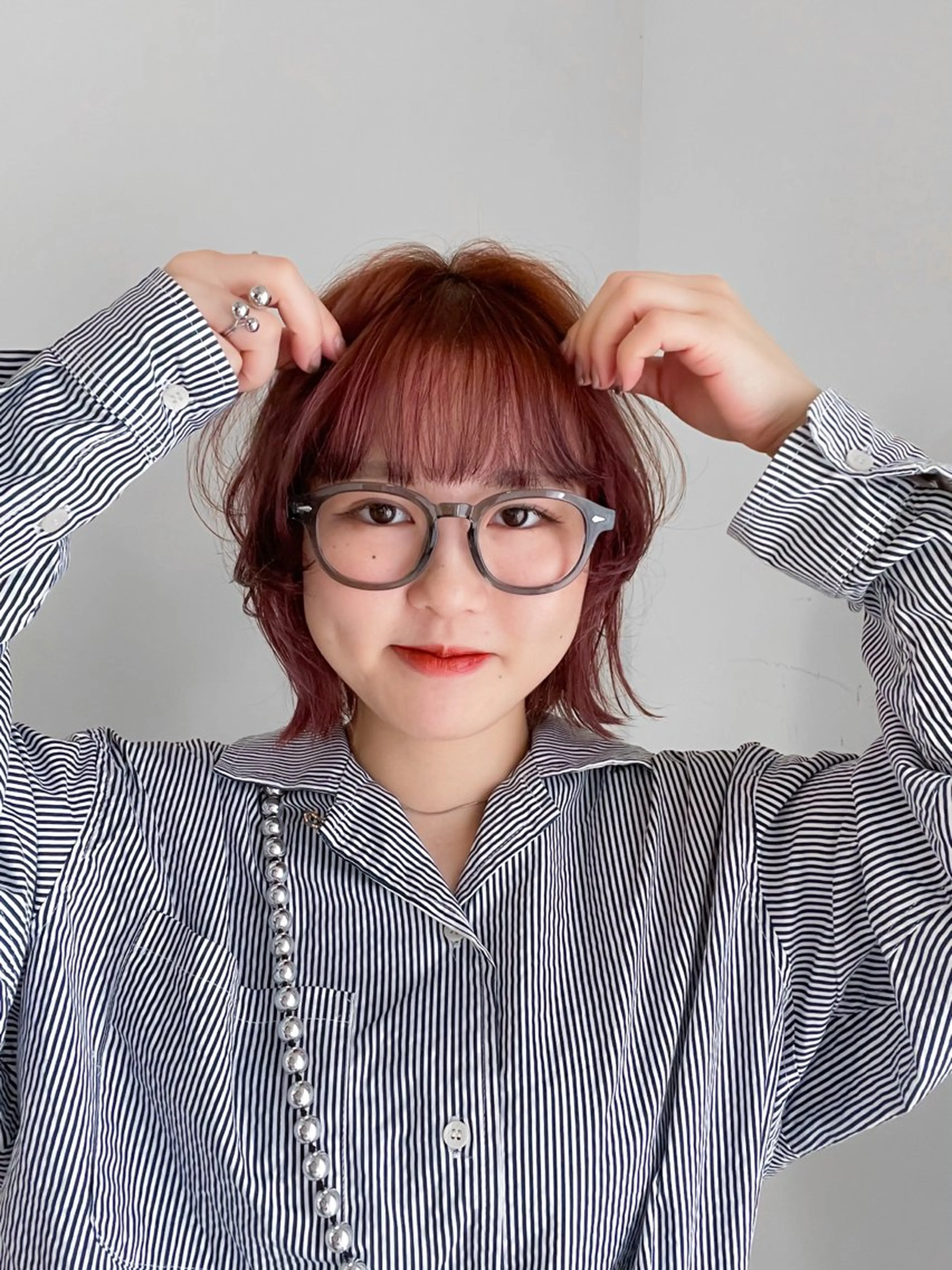 ミディアム カラー ダブルカラー,透け カラーHINARIのヘアスタイル