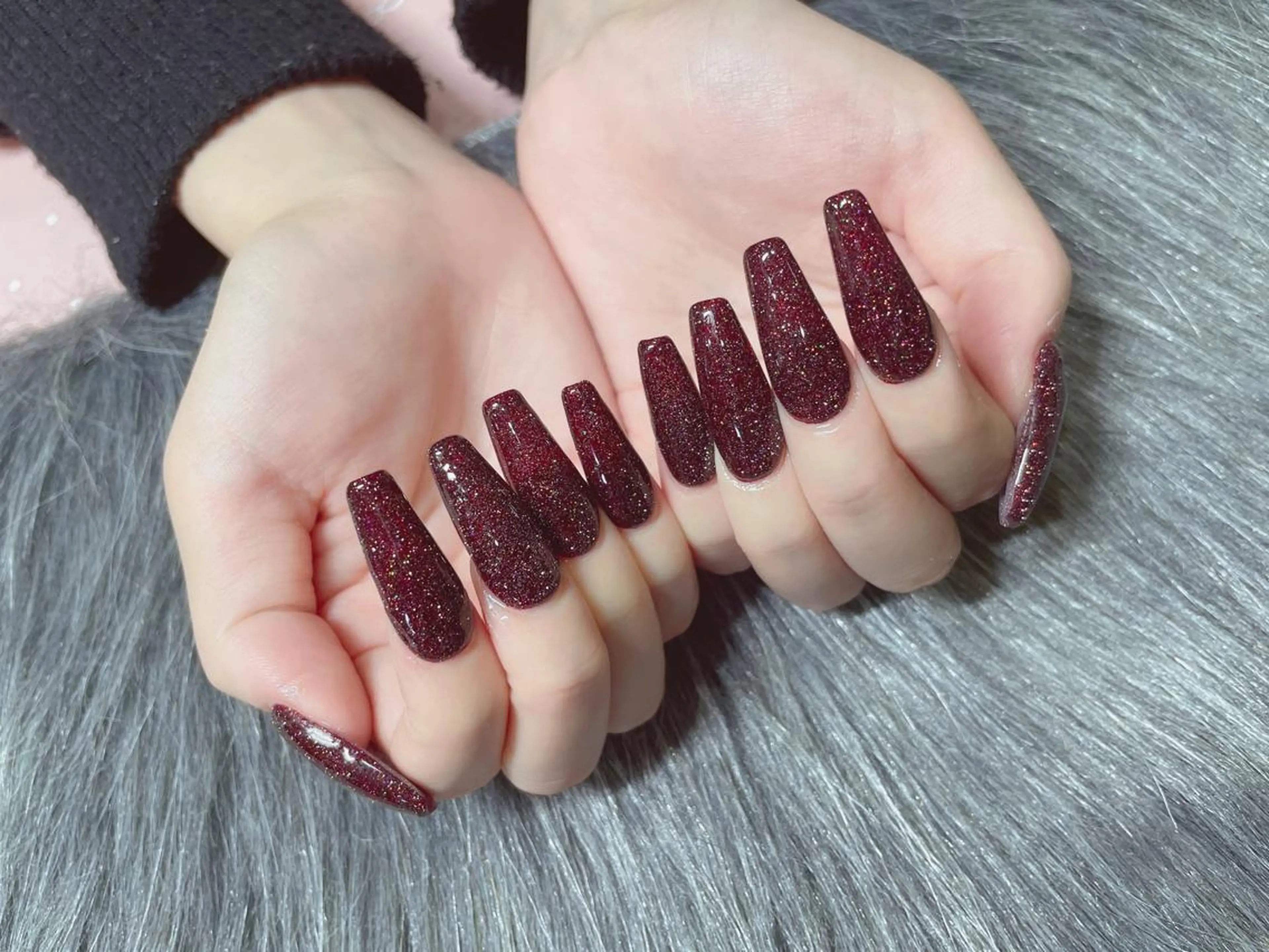セミロング ネイル フラッシュネイル ジェルネイル ハンドネイル 《LB》ラブリエ Nail&eyeのマツエク・マツパデザイン