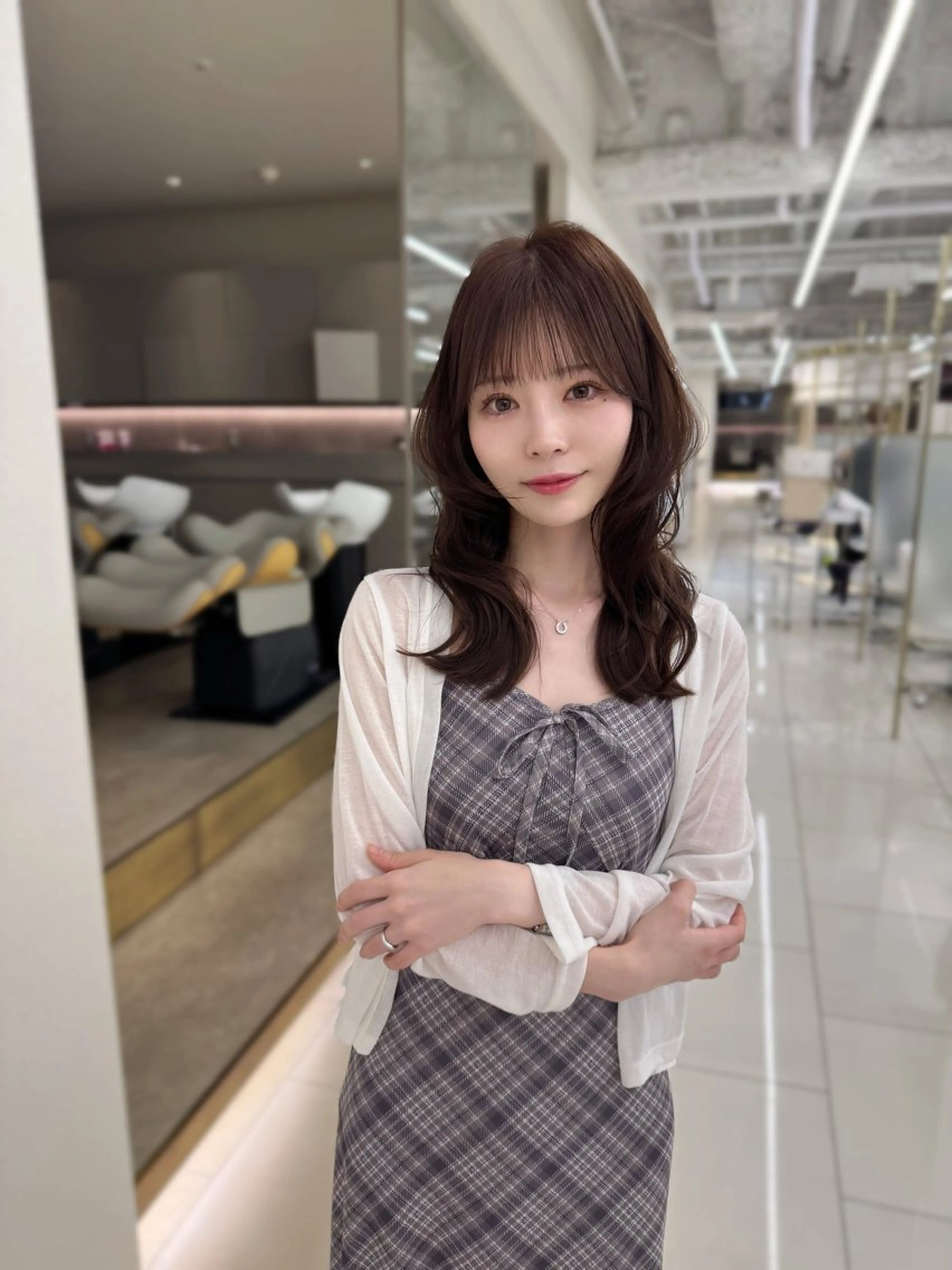 セミロング カラー カット ヘアカラー トリートメント COA GINZA 空也/前髪/顔まわりのヘアスタイル