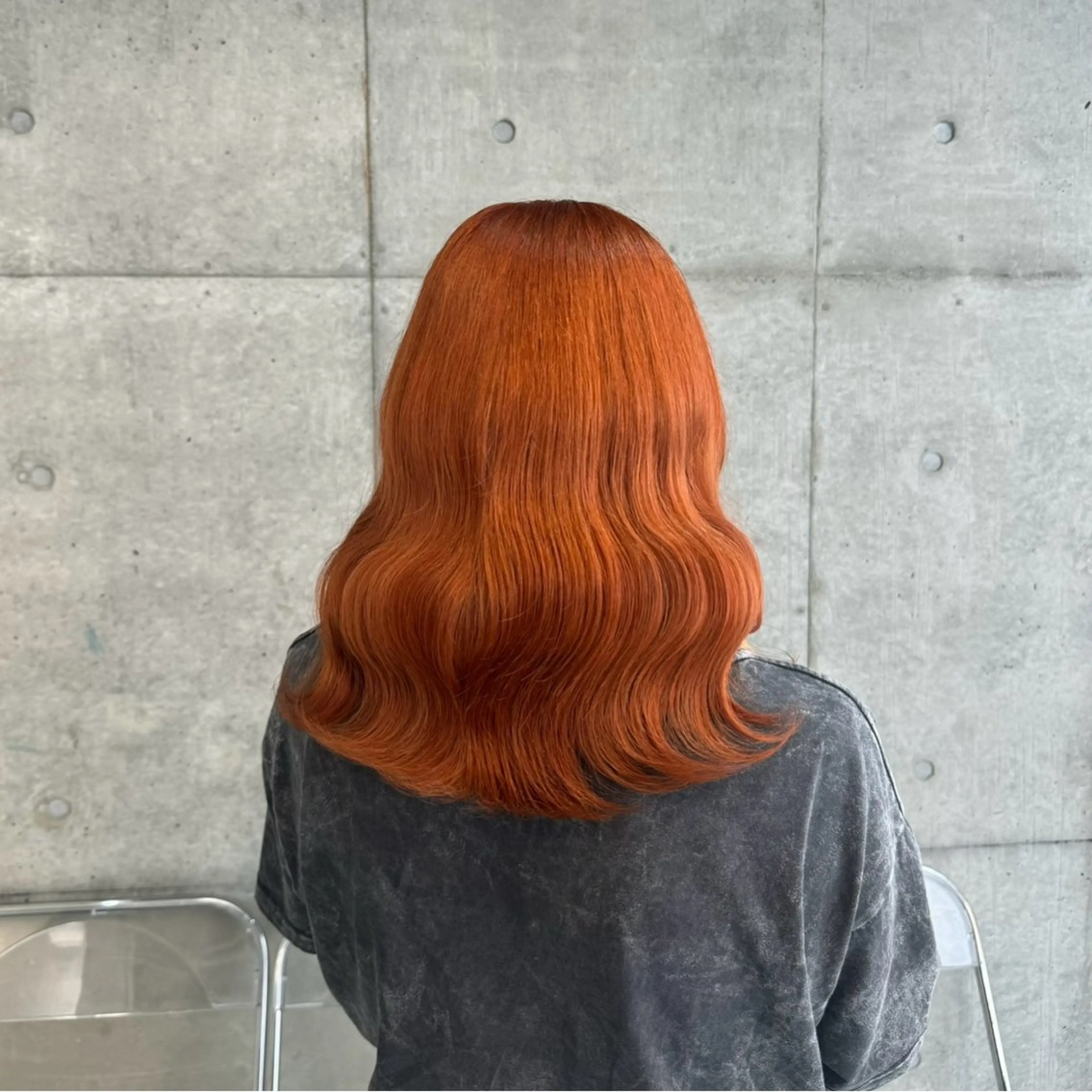 セミロング カラー ヘアカラー トリートメント 透明感/ 艶ハイトーン/梨桜のヘアスタイル