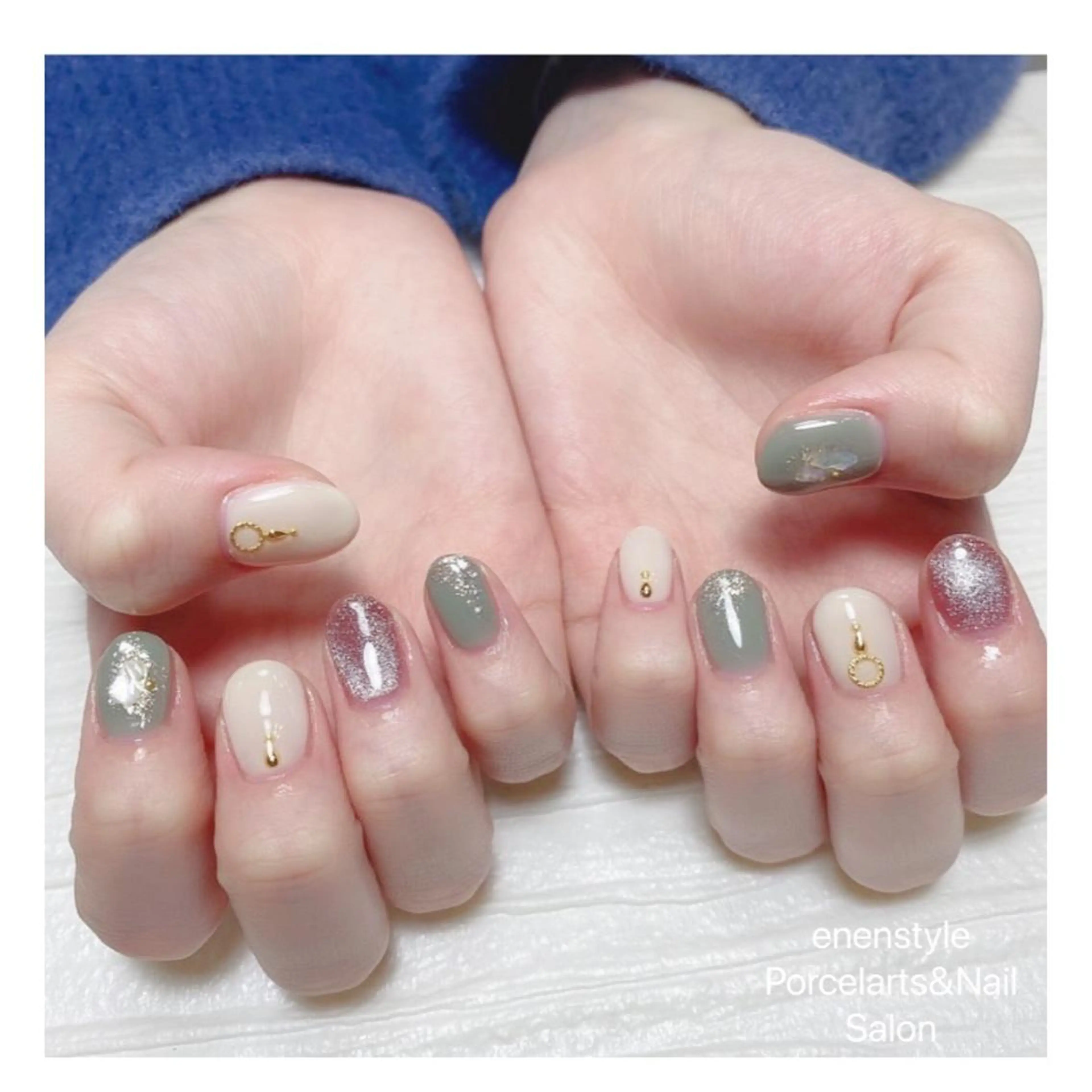 ショート ネイル ハンドネイル 👑enen style👑のネイルデザイン