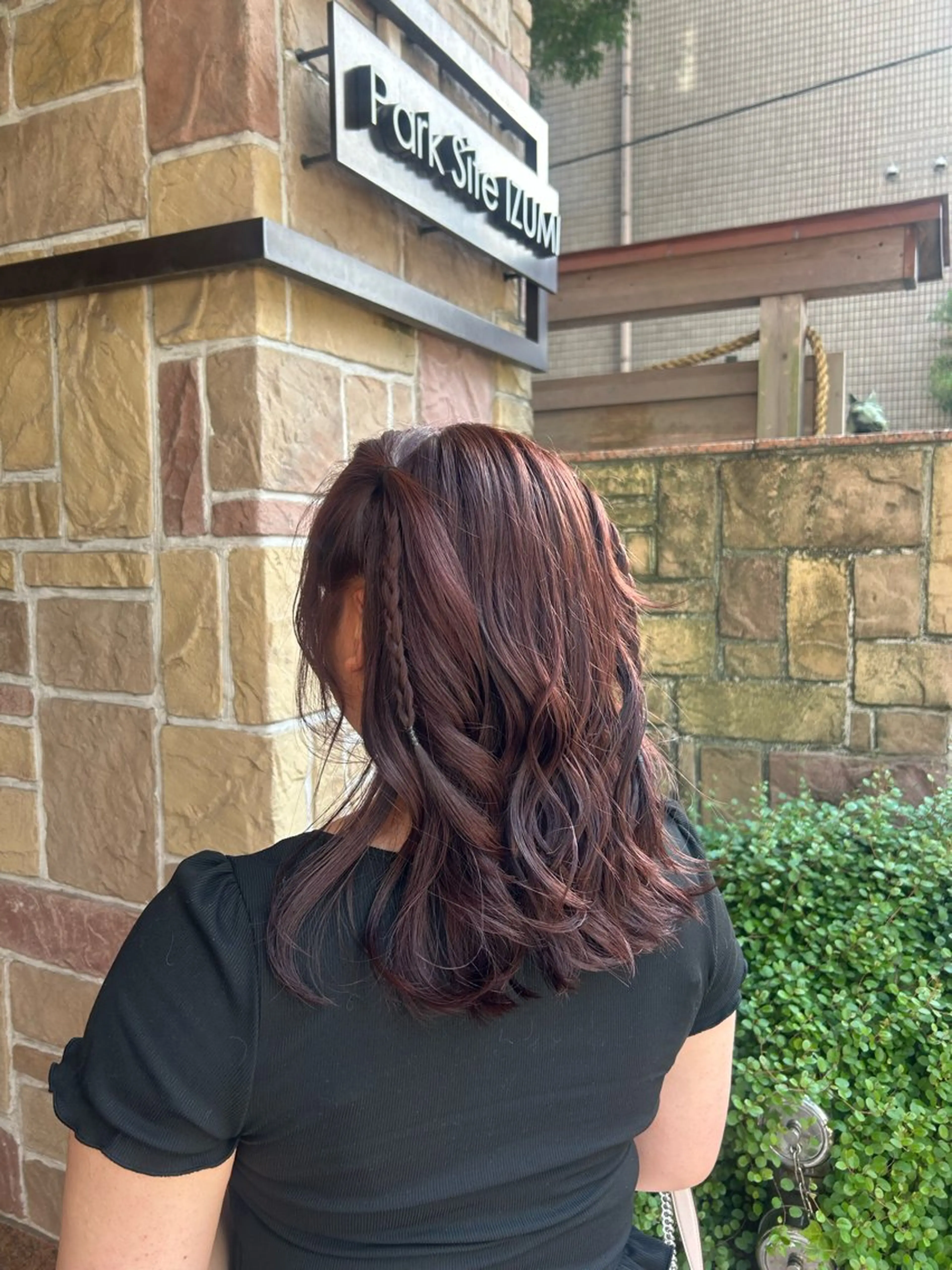 カラー ブラウンカラー ピンクカラー 加茂野 緑のヘアスタイル