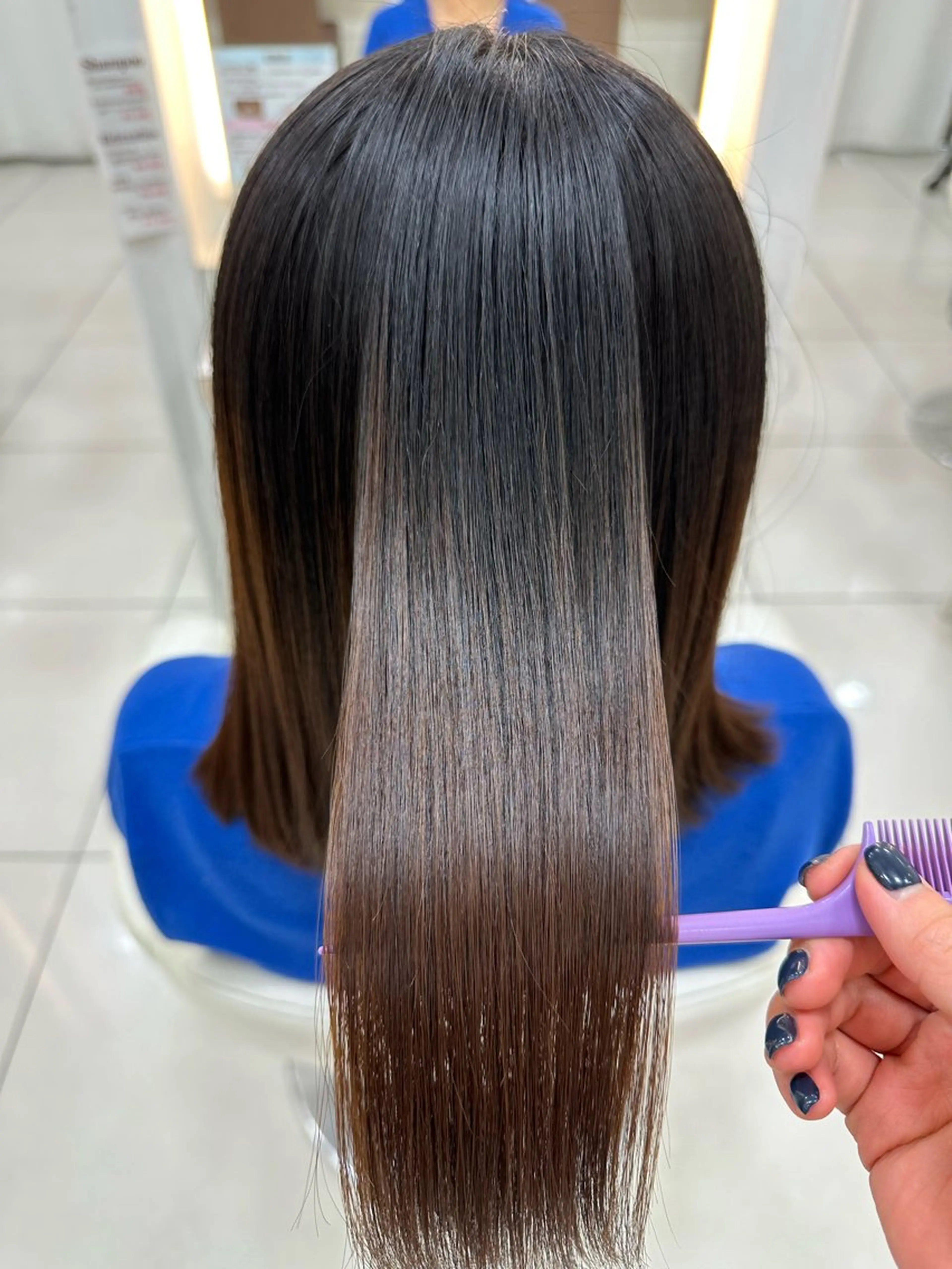 セミロング パーマ 縮毛矯正 カット 縮毛矯正 トリートメント 伊佐 愛のヘアスタイル