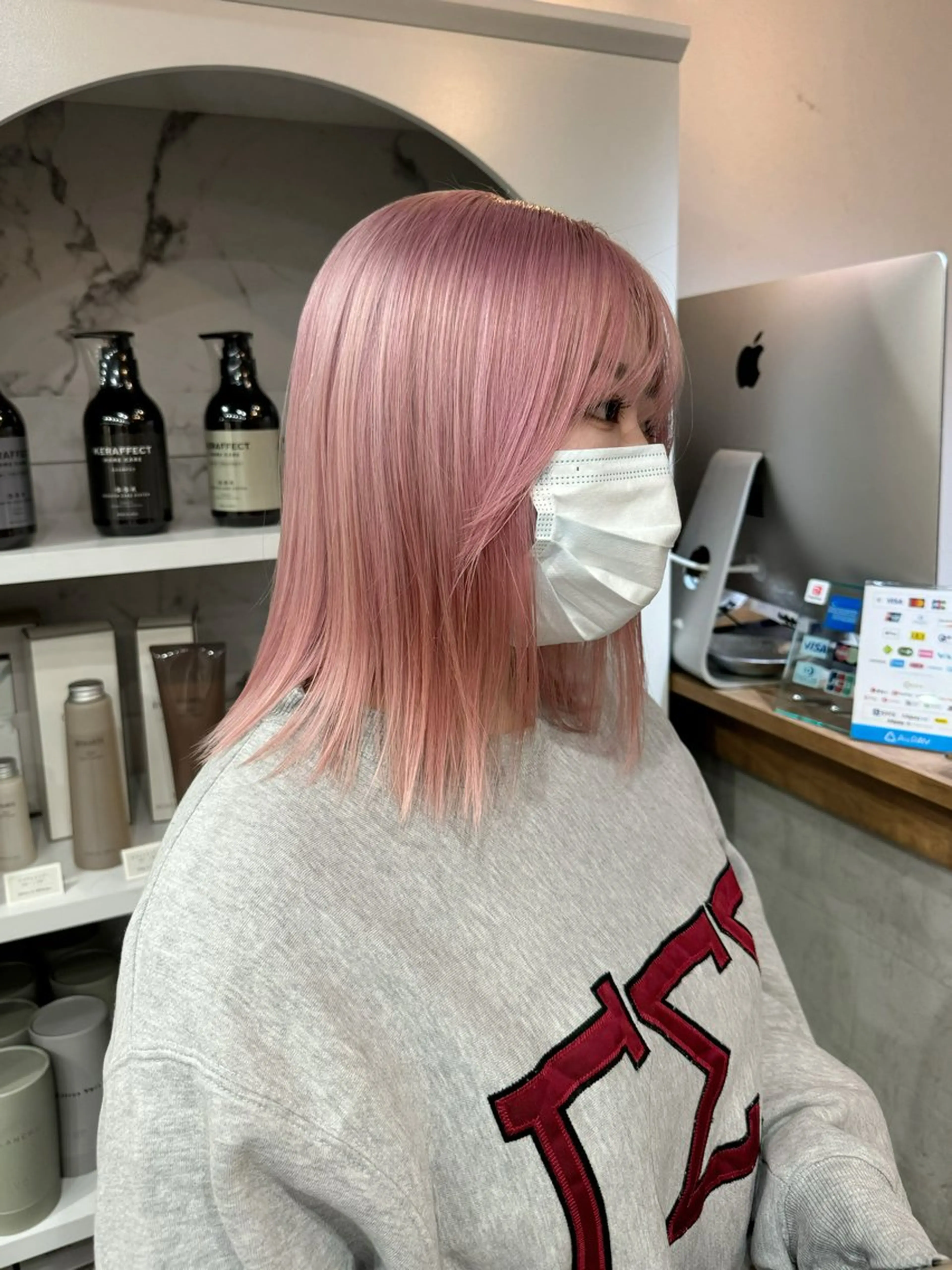 ミディアム カラー エクステモデル募集 💗大阪梅田/川上のヘアスタイル