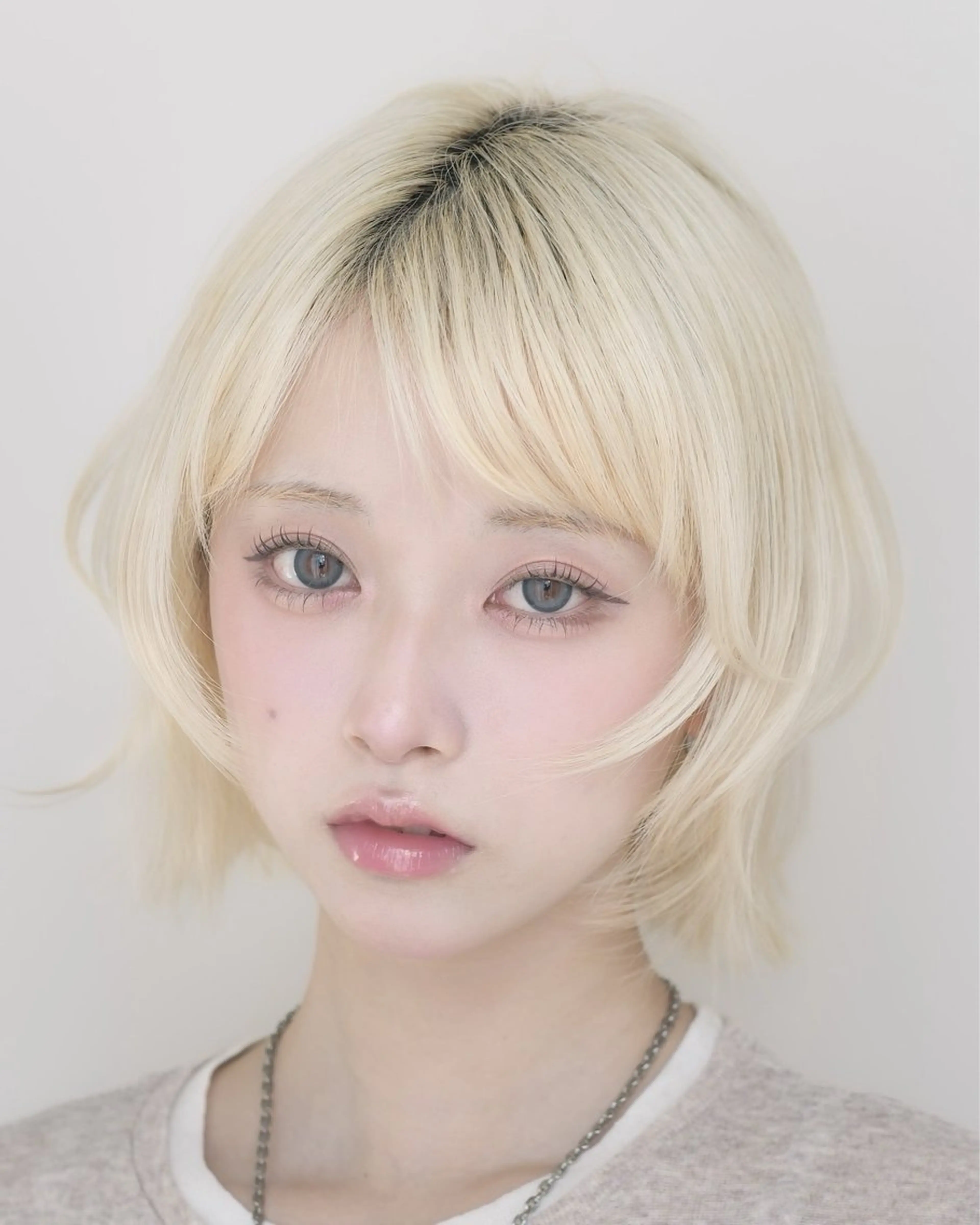 ショート カラー 🫧ボブカットモデル 韓国透明感カラー🫧のヘアスタイル