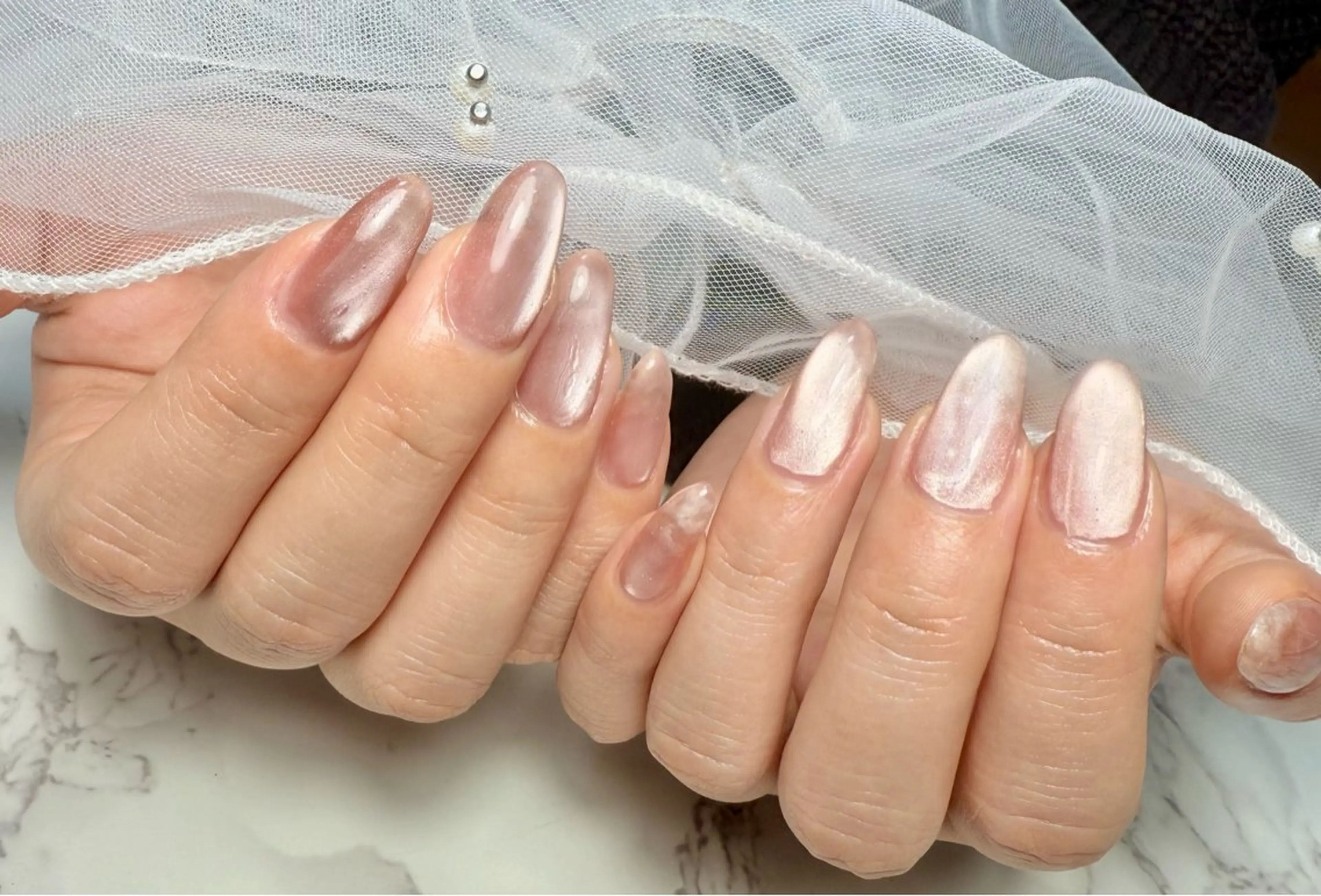 ネイル アートネイル チークネイル フラッシュネイル フラッシュマグ フレンチネイル Mai’s nailのネイルデザイン