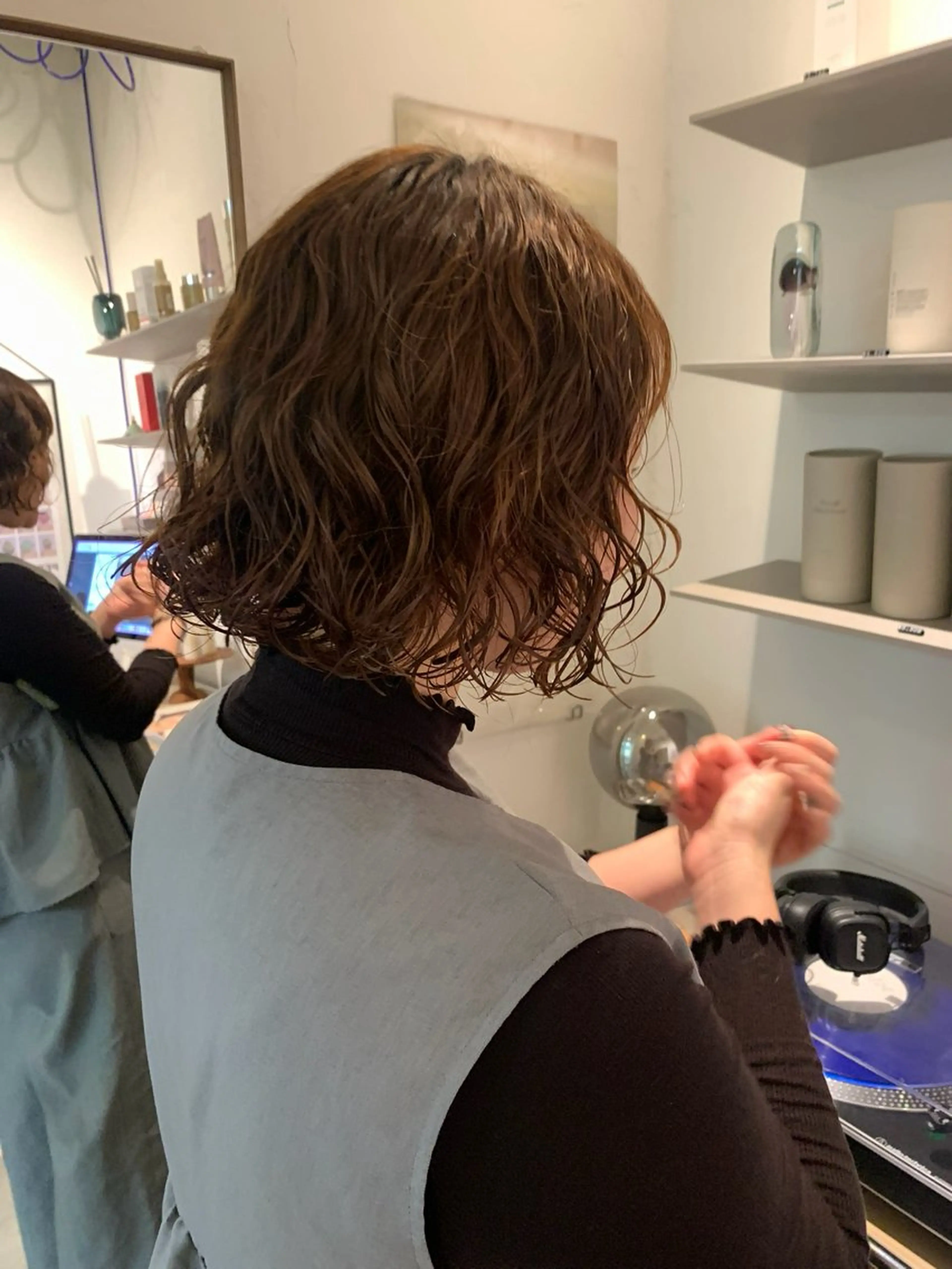 ミディアム パーマ ミディアムパーマ ボブ HITOMI 福岡パーマのヘアスタイル