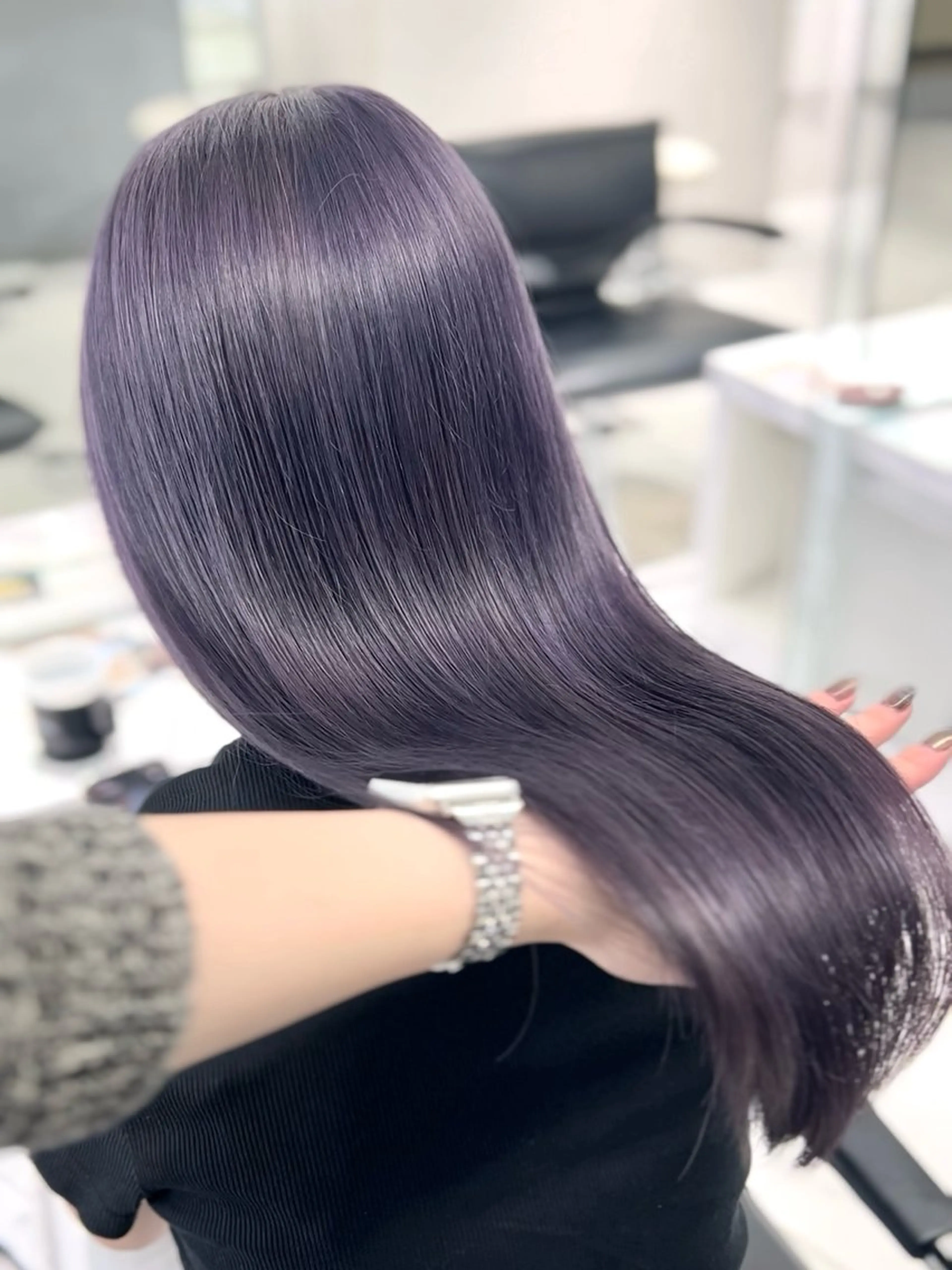 セミロング カラー ラベンダーカラー ラベンダーグレー カット ヘアカラー トリートメント shizuna/平尾 /カラー/髪質改善のヘアスタイル