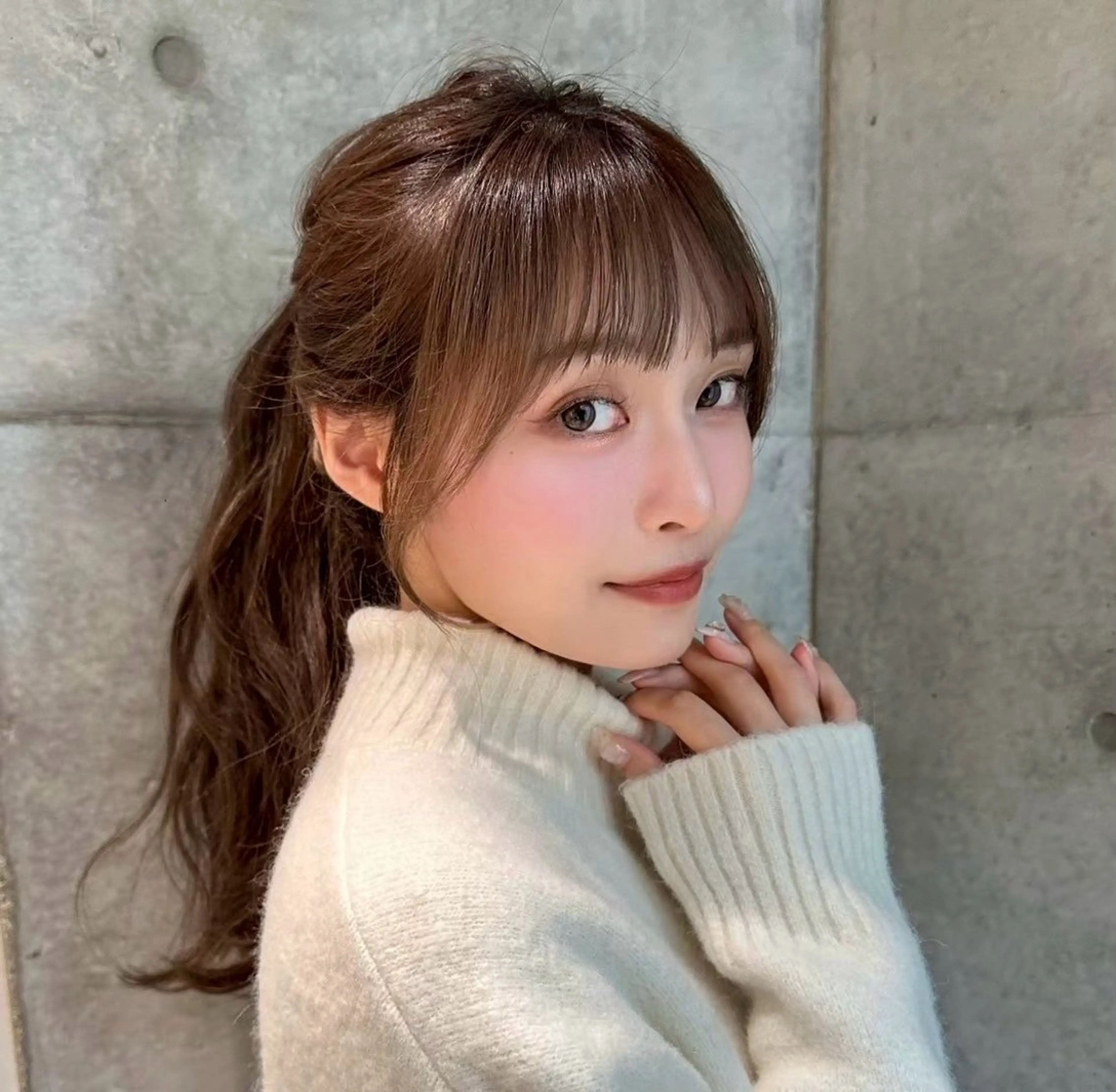 ロング 顔周りカット 韓国風ヘア 似合わせカット ワンホンヘア 🎀透明感カラー shizuka🎀のヘアスタイル