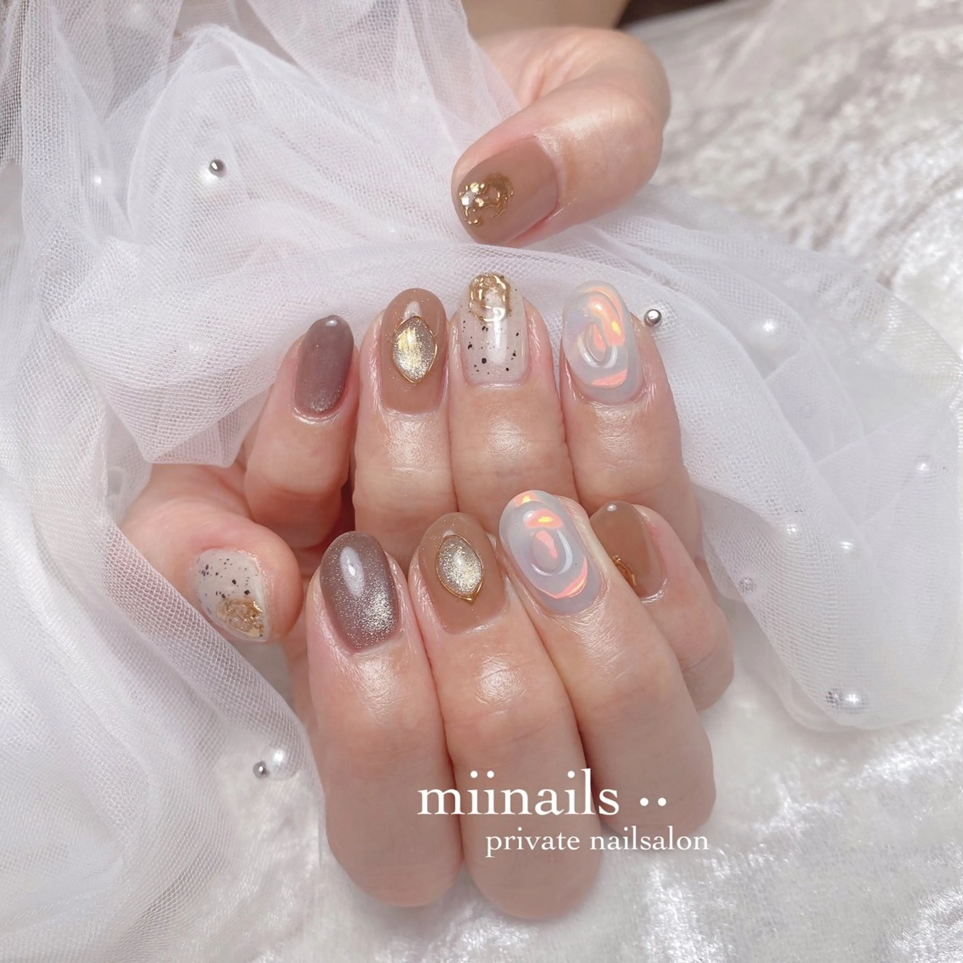 ネイル フレンチネイル 韓国ネイル ワンホンネイル ハンドネイル nailsalon miinailsのネイルデザイン