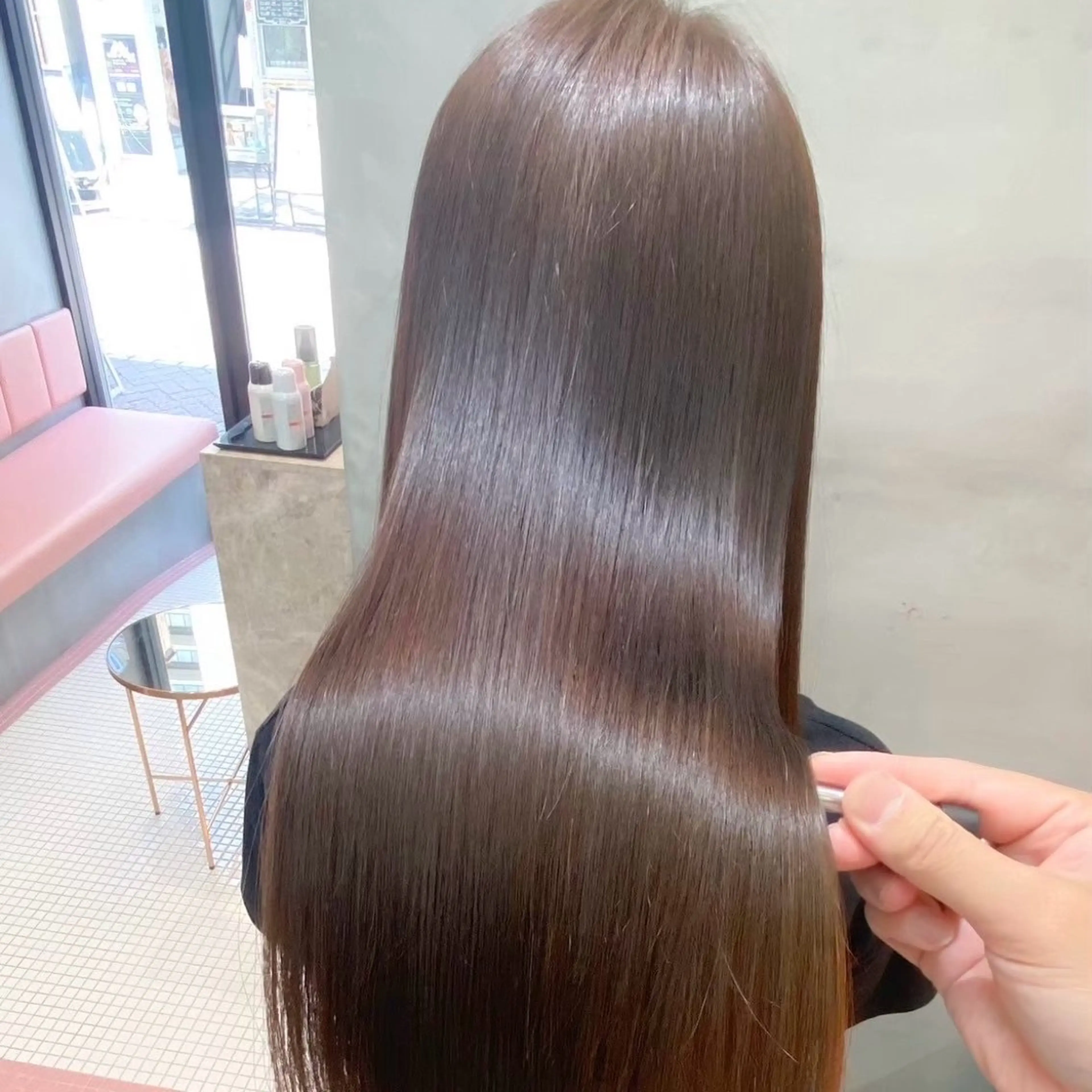 ロング カット 縮毛矯正 トリートメント 韓国レイヤー🇰🇷 /縮毛矯正💎/月音のヘアスタイル