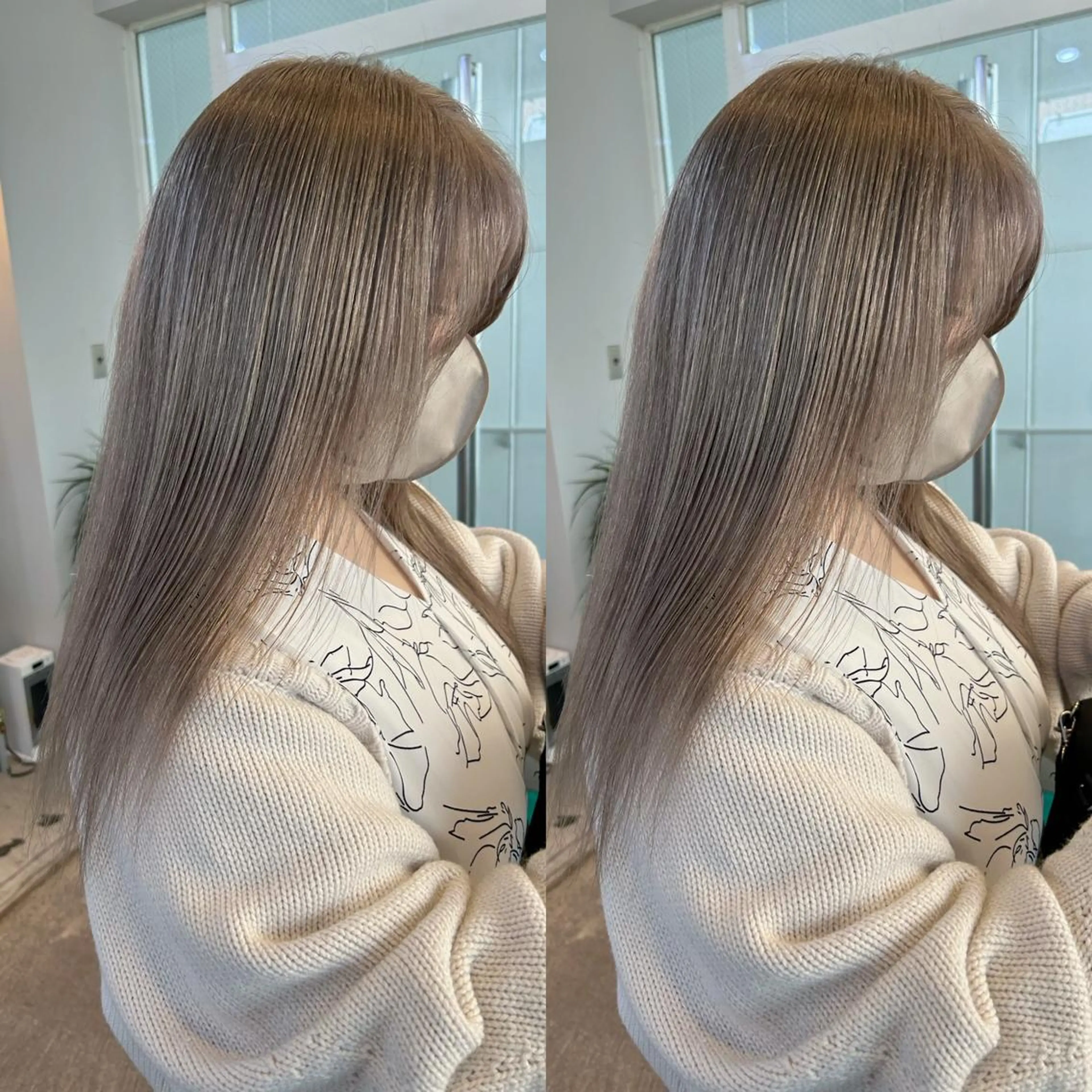 ロング カラー ヘアカラー トリートメント yoriダブルカラー 代表すがわらのヘアスタイル