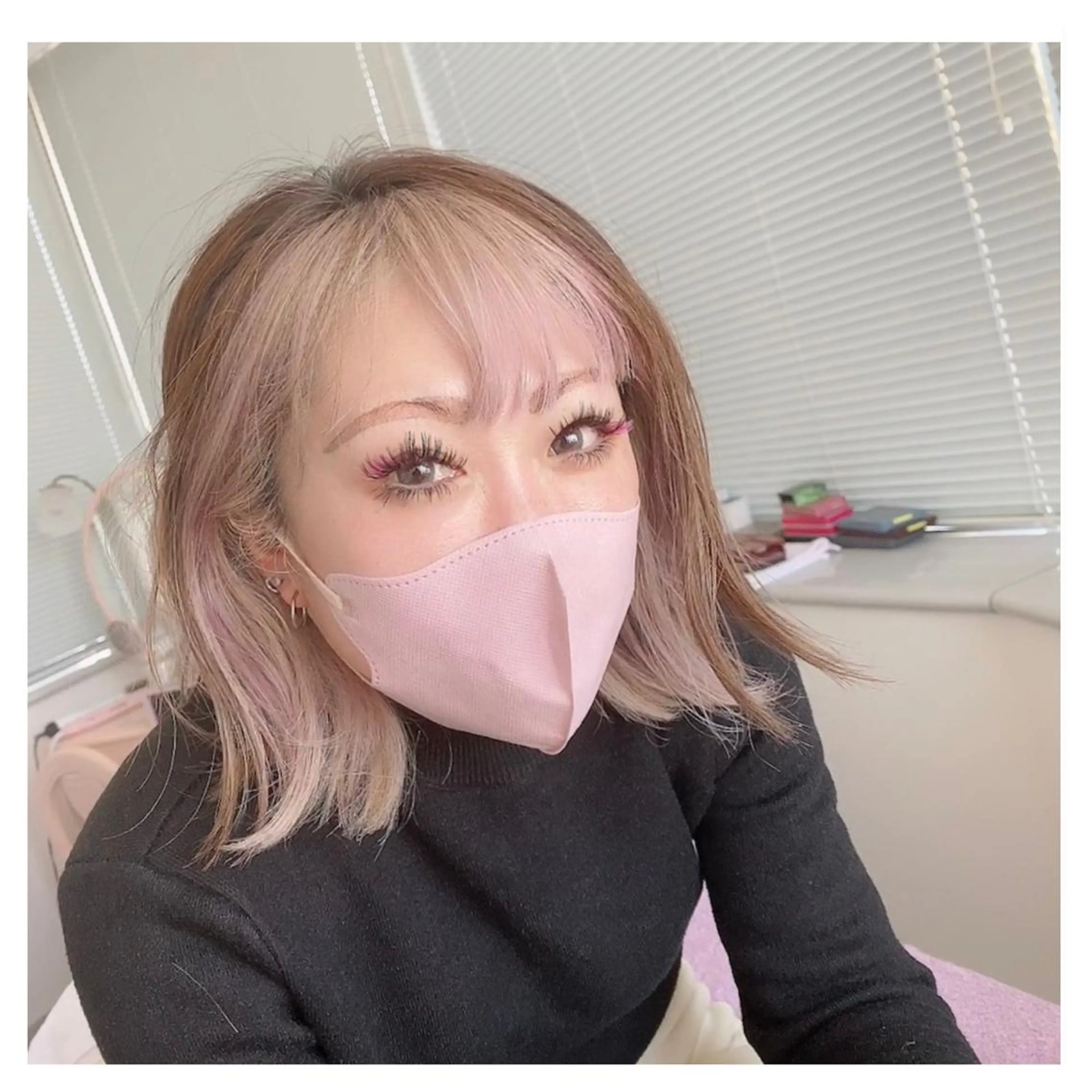 カラー パーマ ネイル マツエク・マツパ アイブロウ ピンクカラー 眉カラー カラーマツエク ピンク 神山 ビューティー・アイのマツエク・マツパデザイン