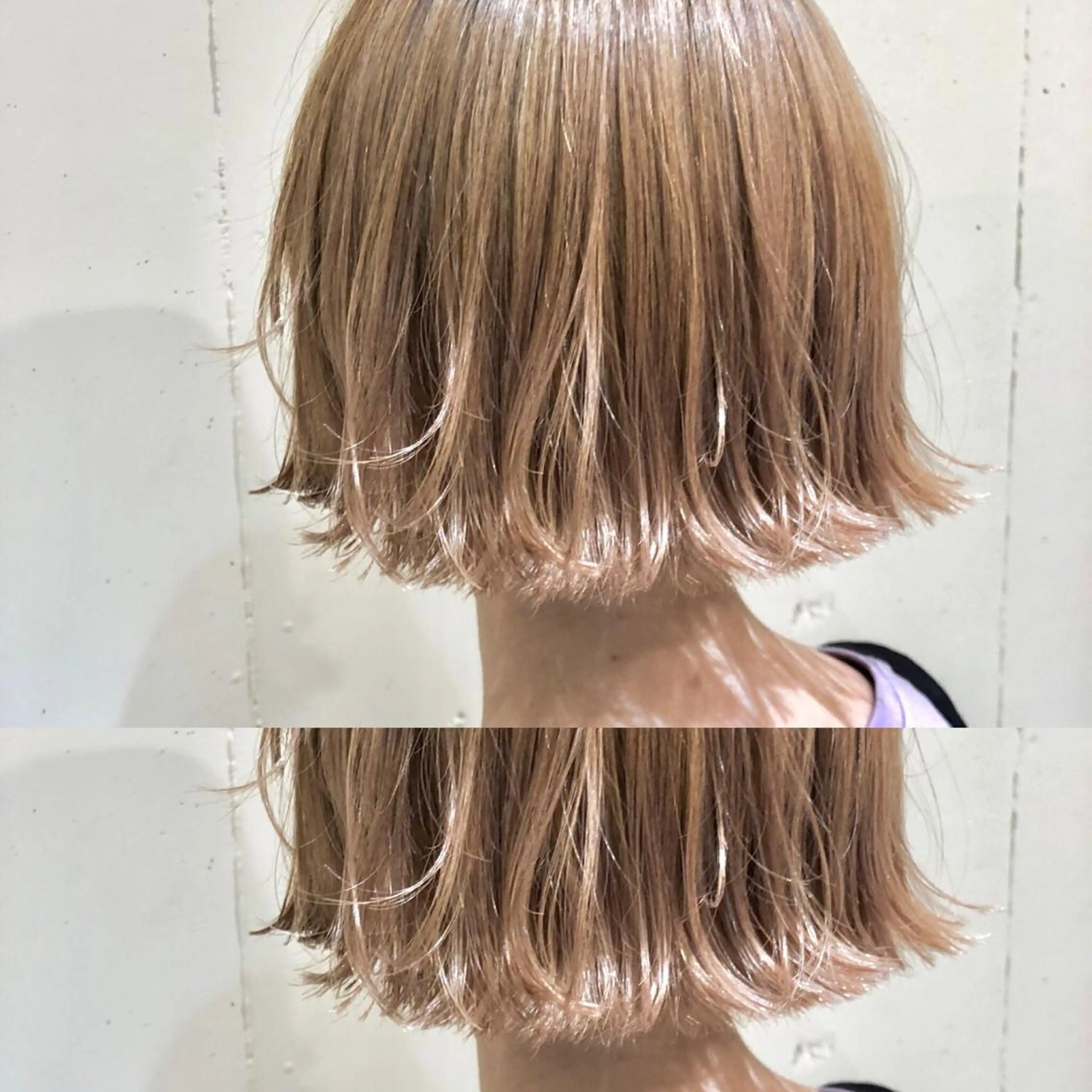 ショート カラー パーマ ヘアアレンジ 切りっぱなしボブ バレイヤージュ 黒髪 グラデーションカラー グレージュ 【ツヤ髪美容師】 ツダケイスケのヘアスタイル