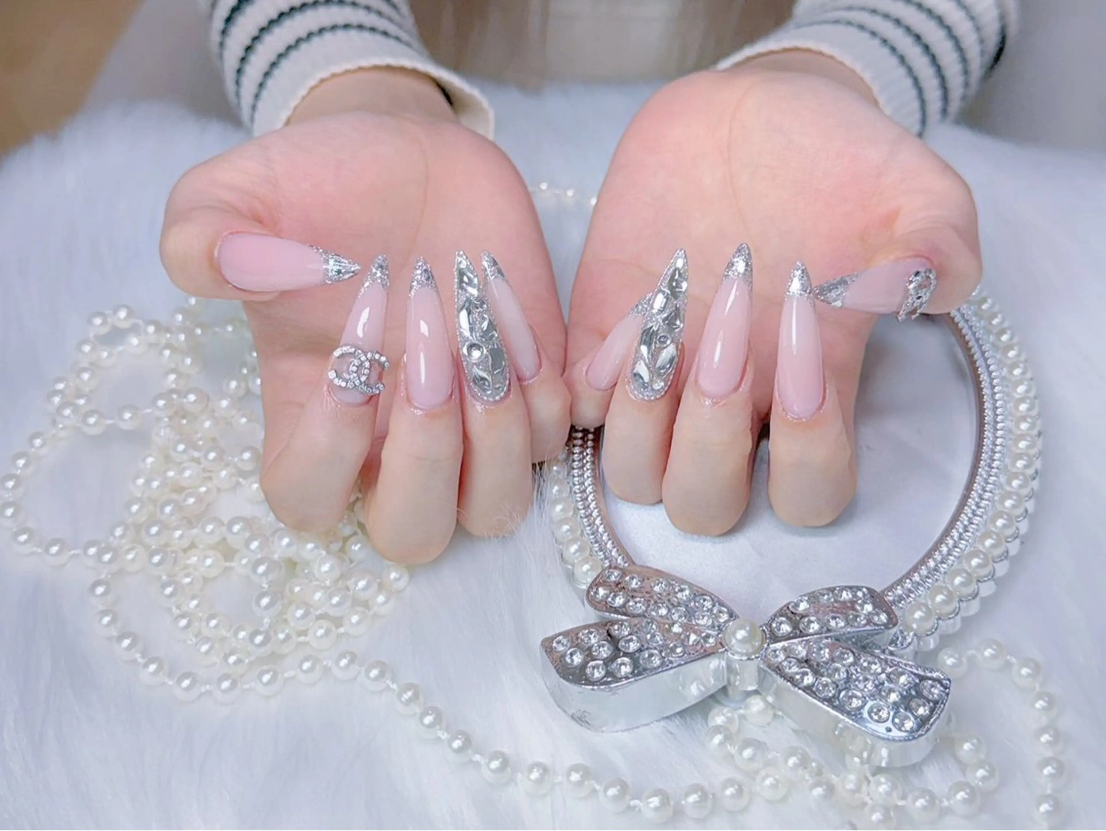 ネイル グラデーション ロングネイル 持ち込み ハンドネイル MIYU．nail Mariaのネイルデザイン