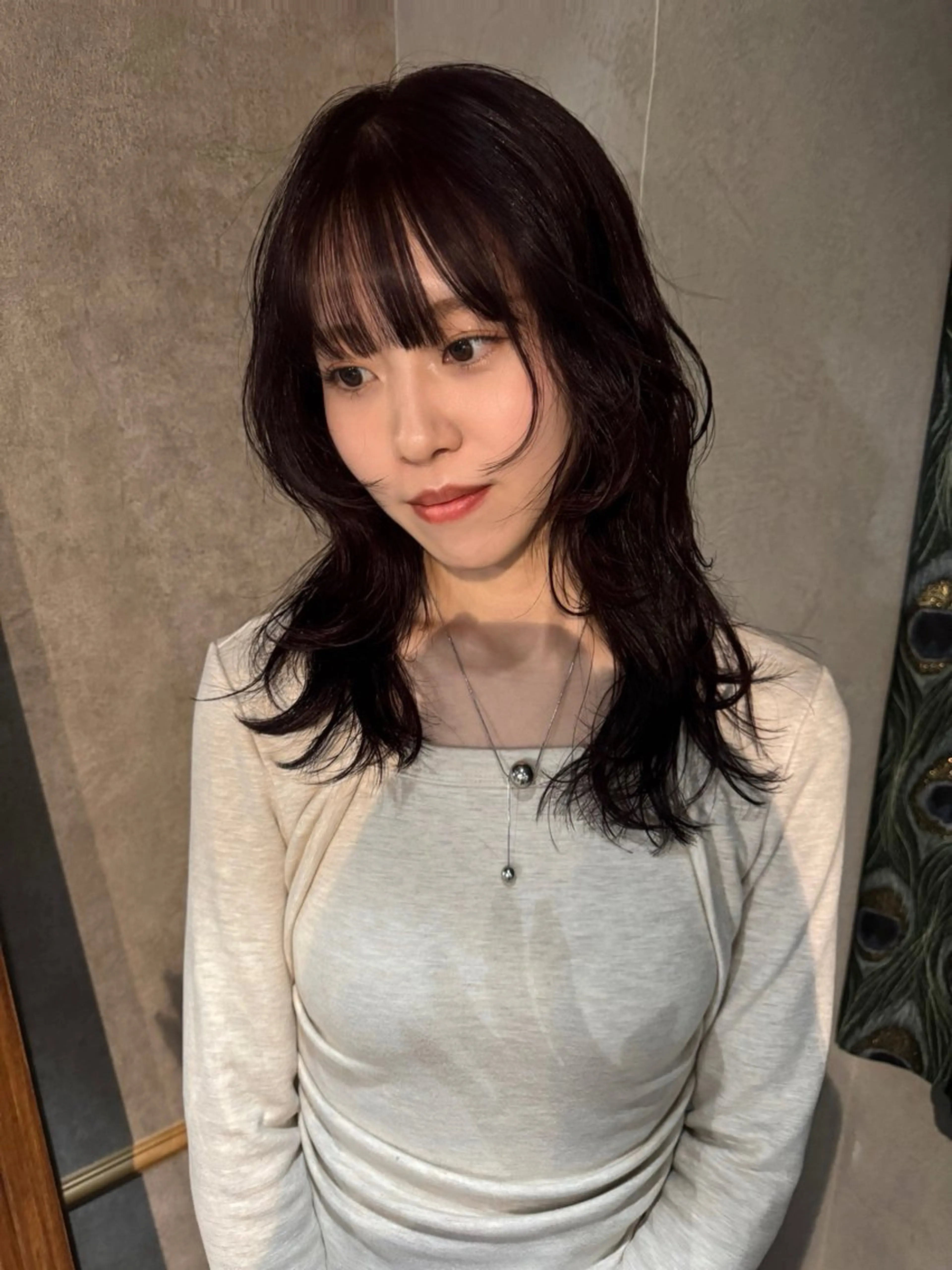 ミディアム カラー パーマ ヘアアレンジ メンズ カット ヘアカラー 心斎橋美容室 Junのヘアスタイル