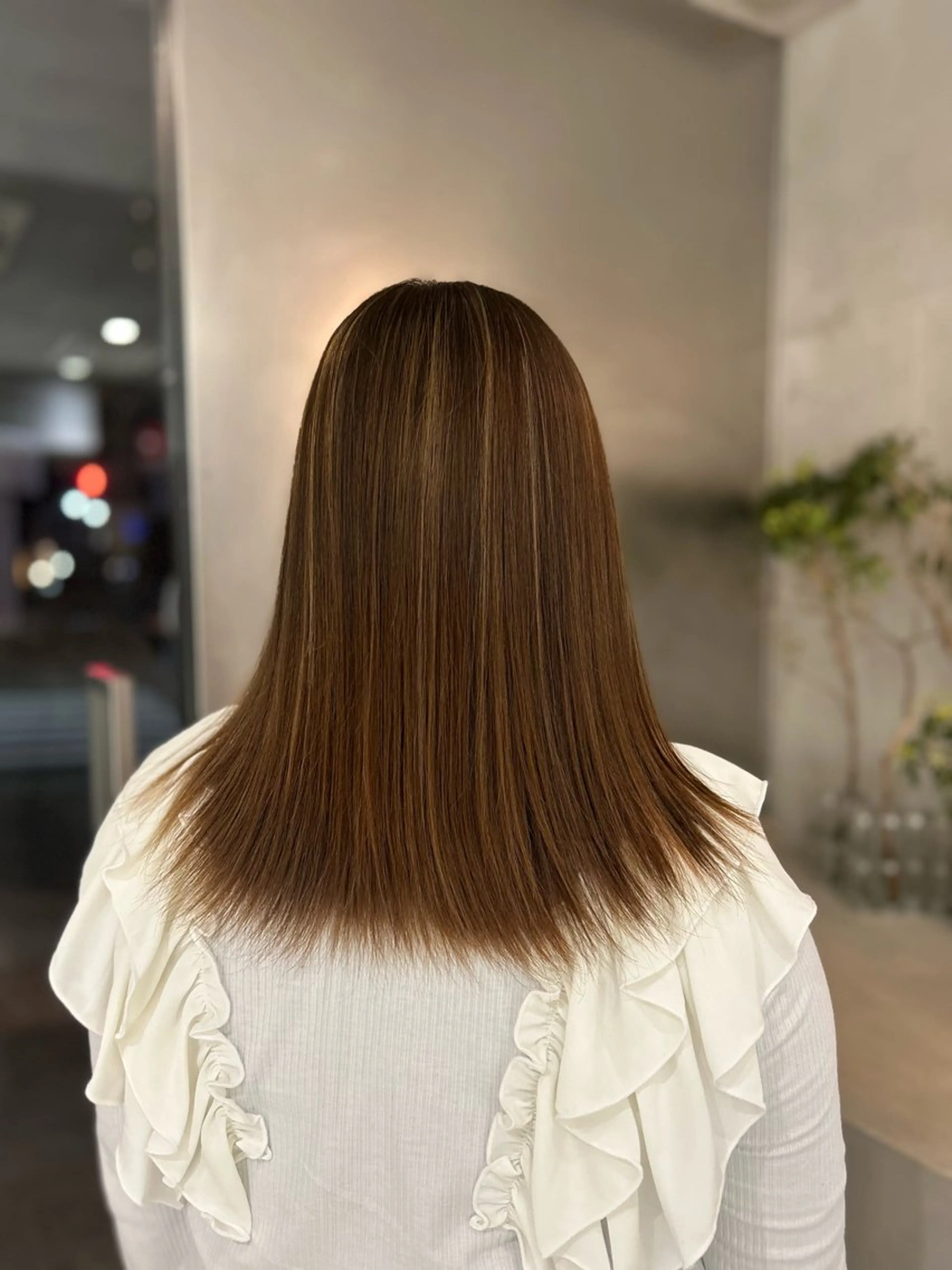 ミディアム カラー ハイライトカラー オレンジ ハイライト ・ nanokaのヘアスタイル