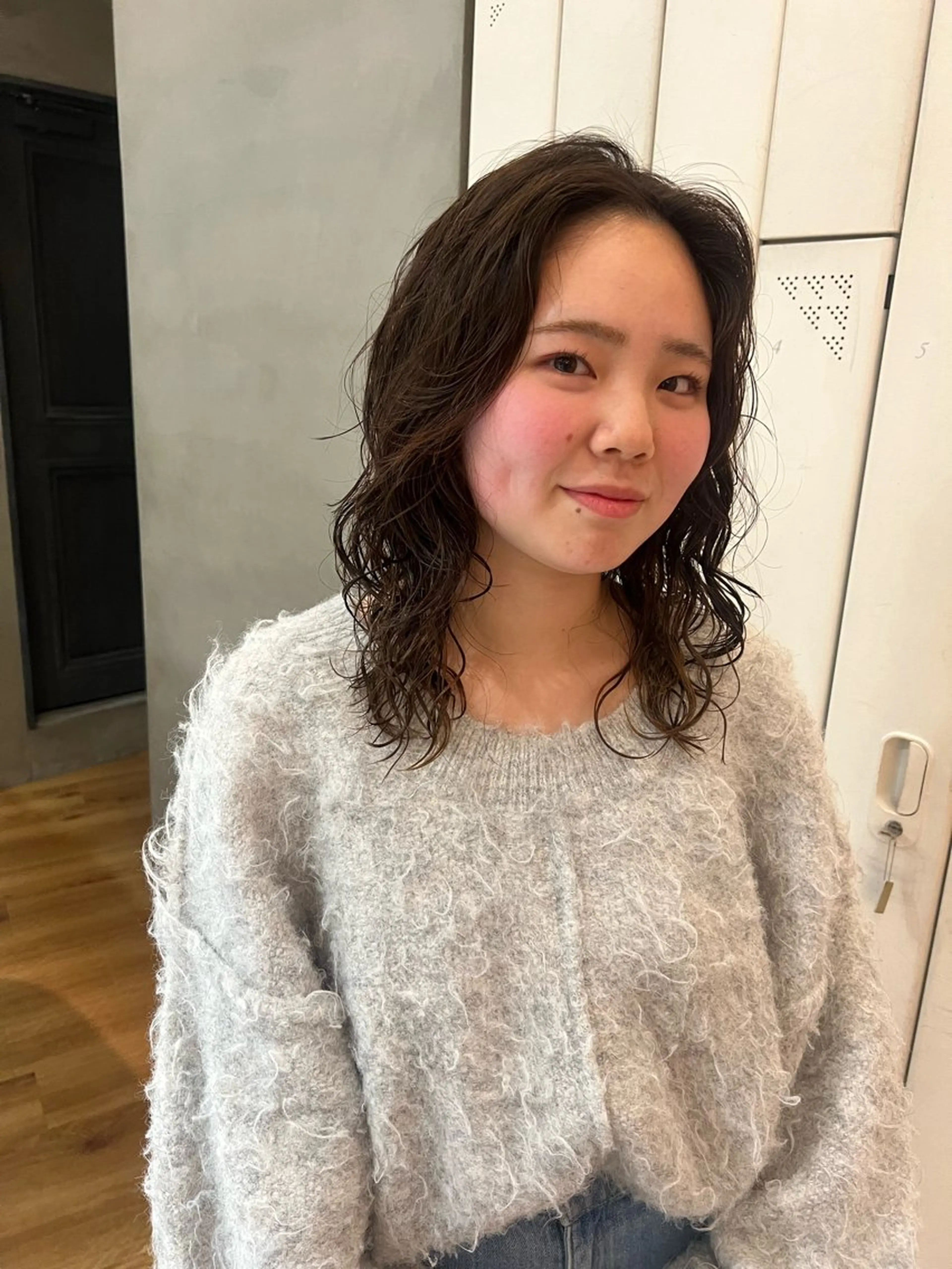 ミディアム パーマ ミディアムパーマ 韓国風ヘア レイヤーカット ニュアンスパーマ カット パーマ ボブ指名No.1/ ボブパーマ/ユキのヘアスタイル