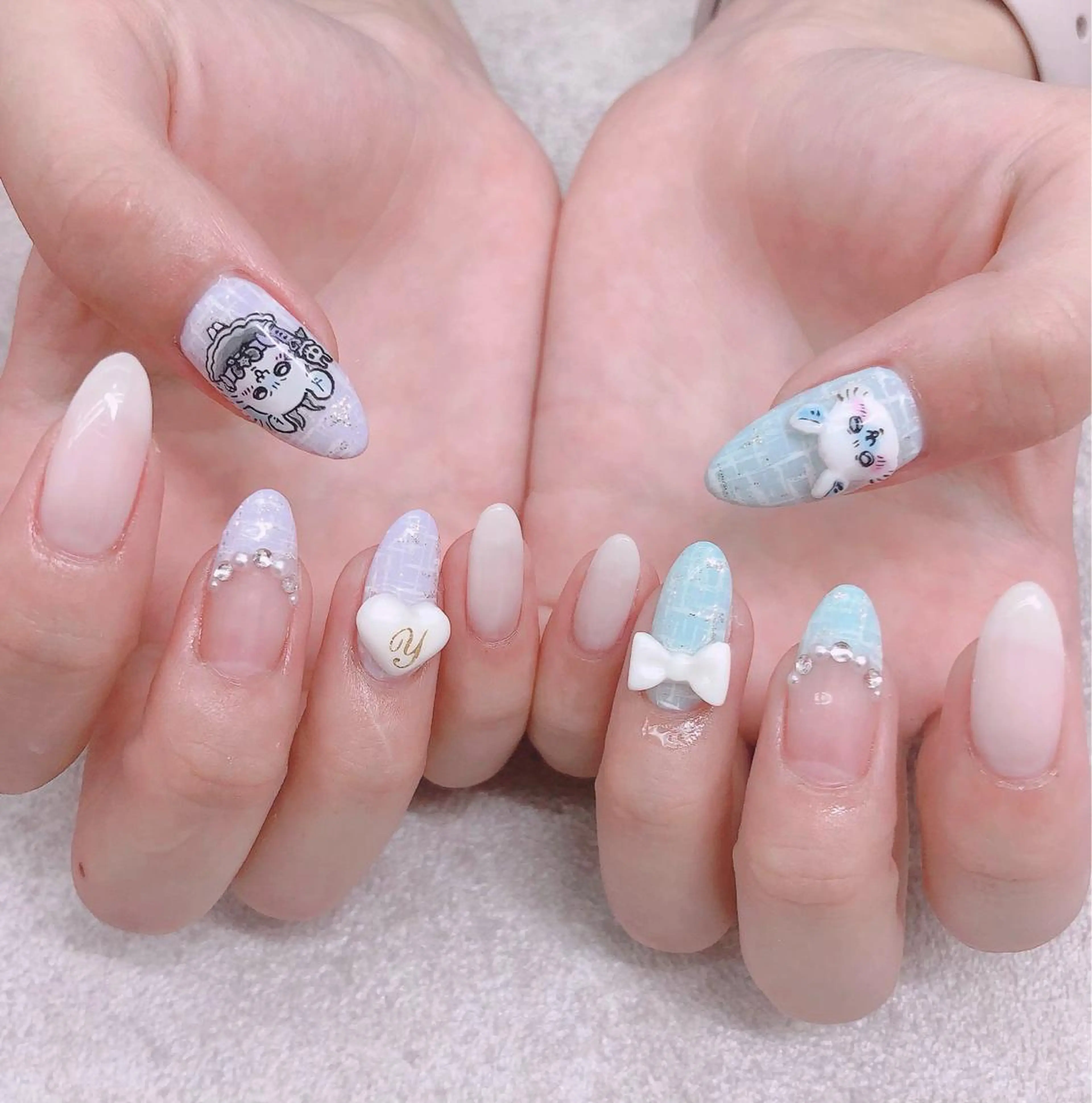 ネイル ハート リボン ハンドネイル フットネイル ナナイチゼロ I.Naoのネイルデザイン