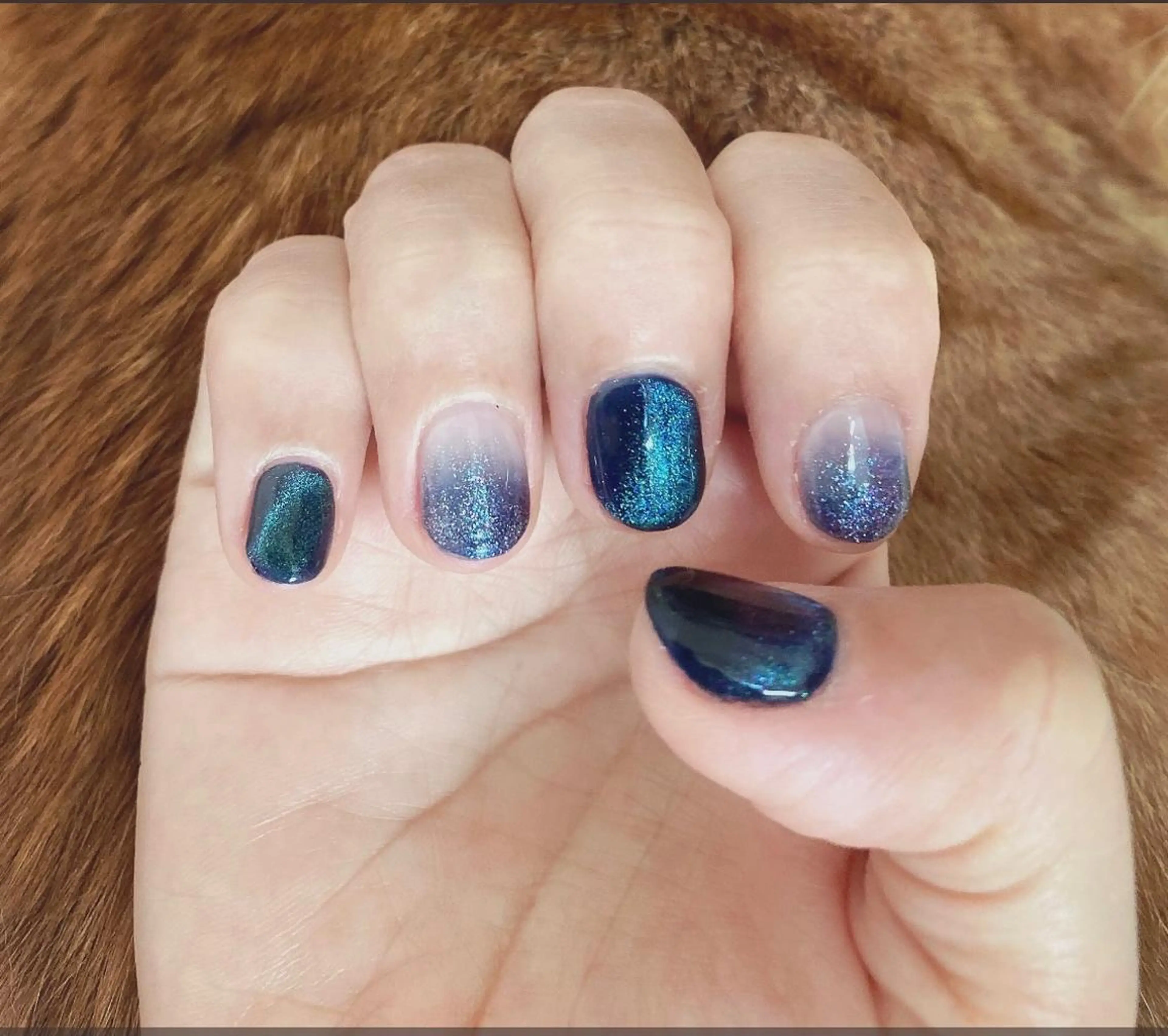 ネイル グラデーション ラメ(グリッター) マグネットネイル AlohaKapi Kazueのネイルデザイン