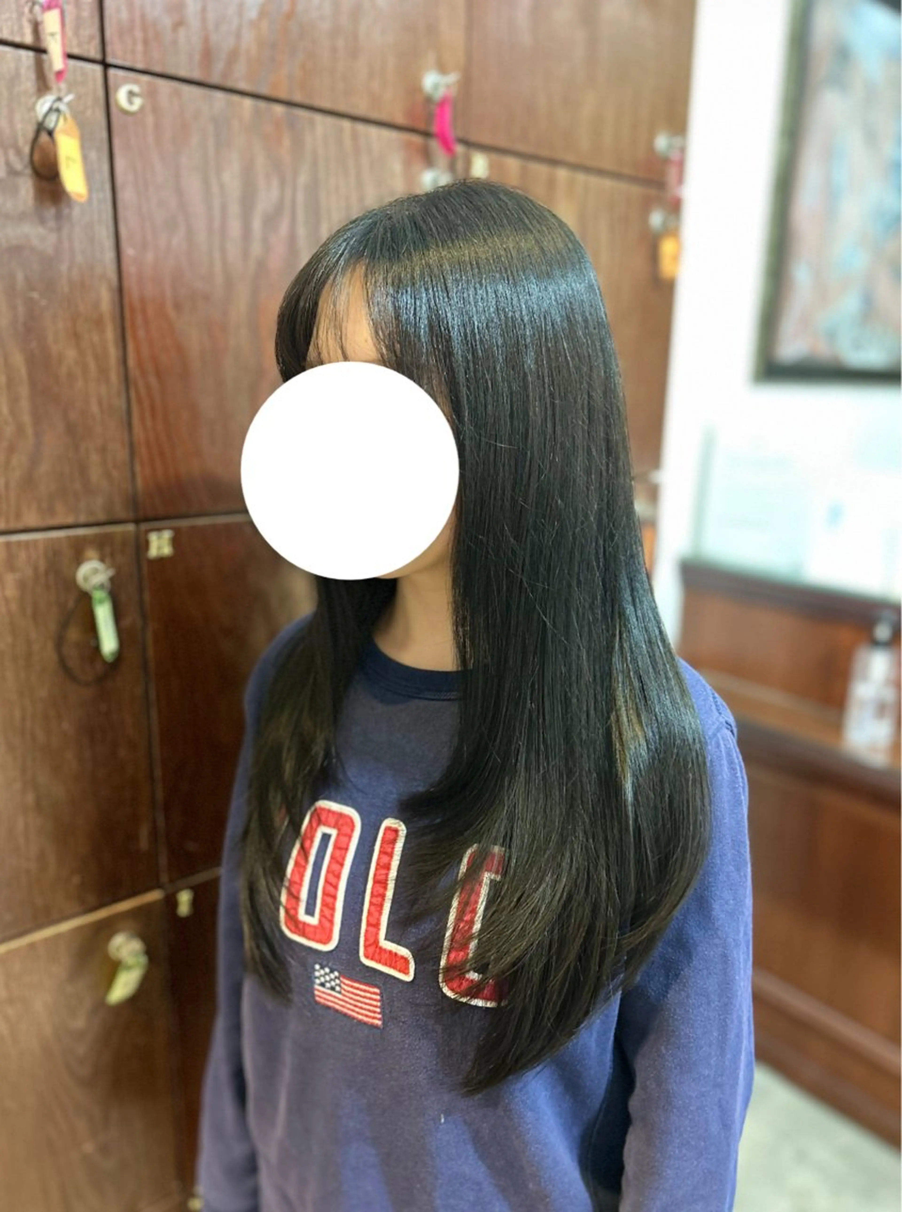 ロング 天使の羽バング・フェザーバング 韓国風ヘア レイヤーカット ロング HARUKI MINATO JAPAN 仙台所属・💜ひな💜縮毛矯正 /透明感/韓国ヘアのヘアスタイル