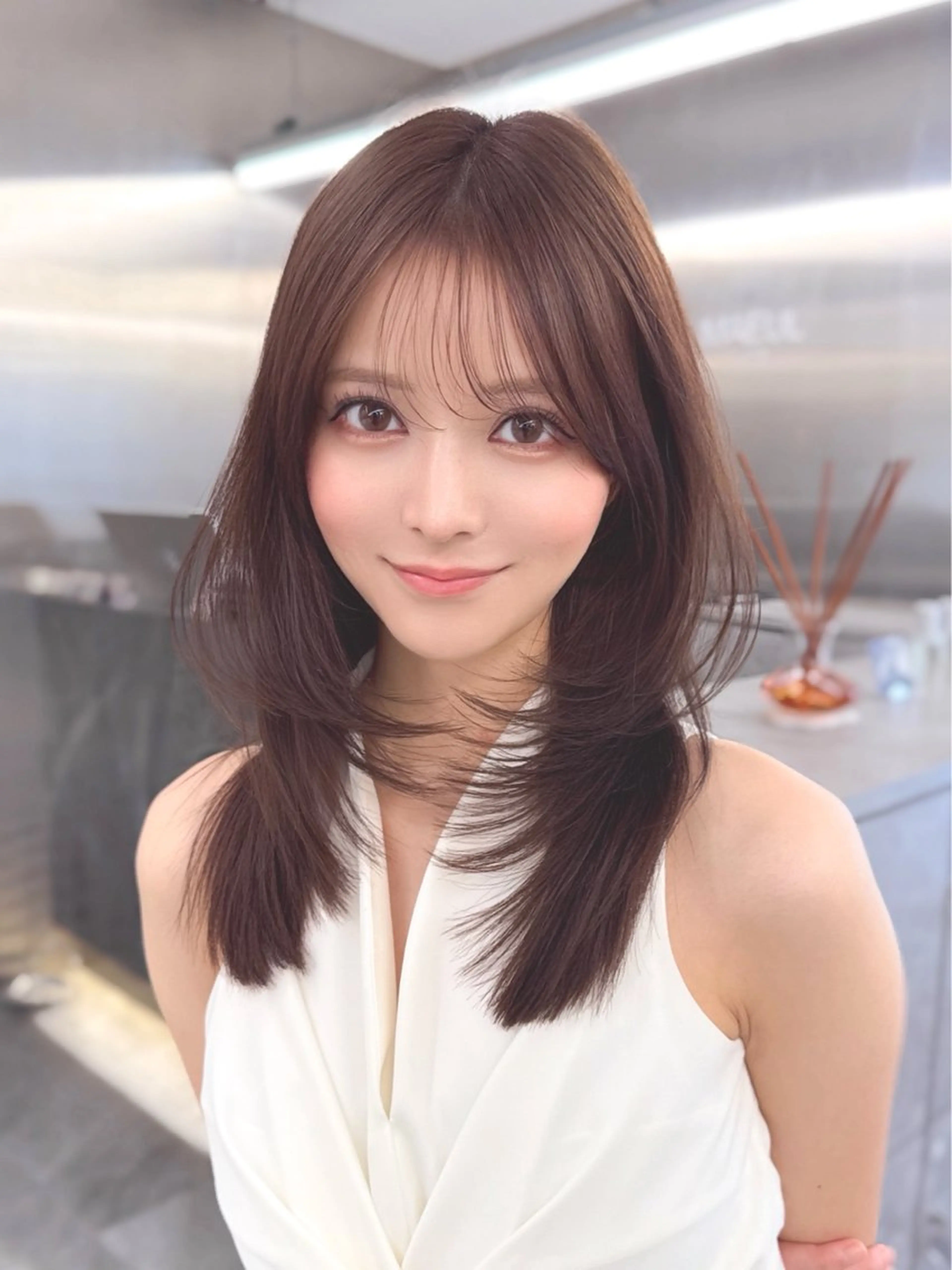 ミディアム カラー ヘアアレンジ 韓国風ヘア レイヤーカット レイヤー/韓国風ヘア /倉又大知のヘアスタイル