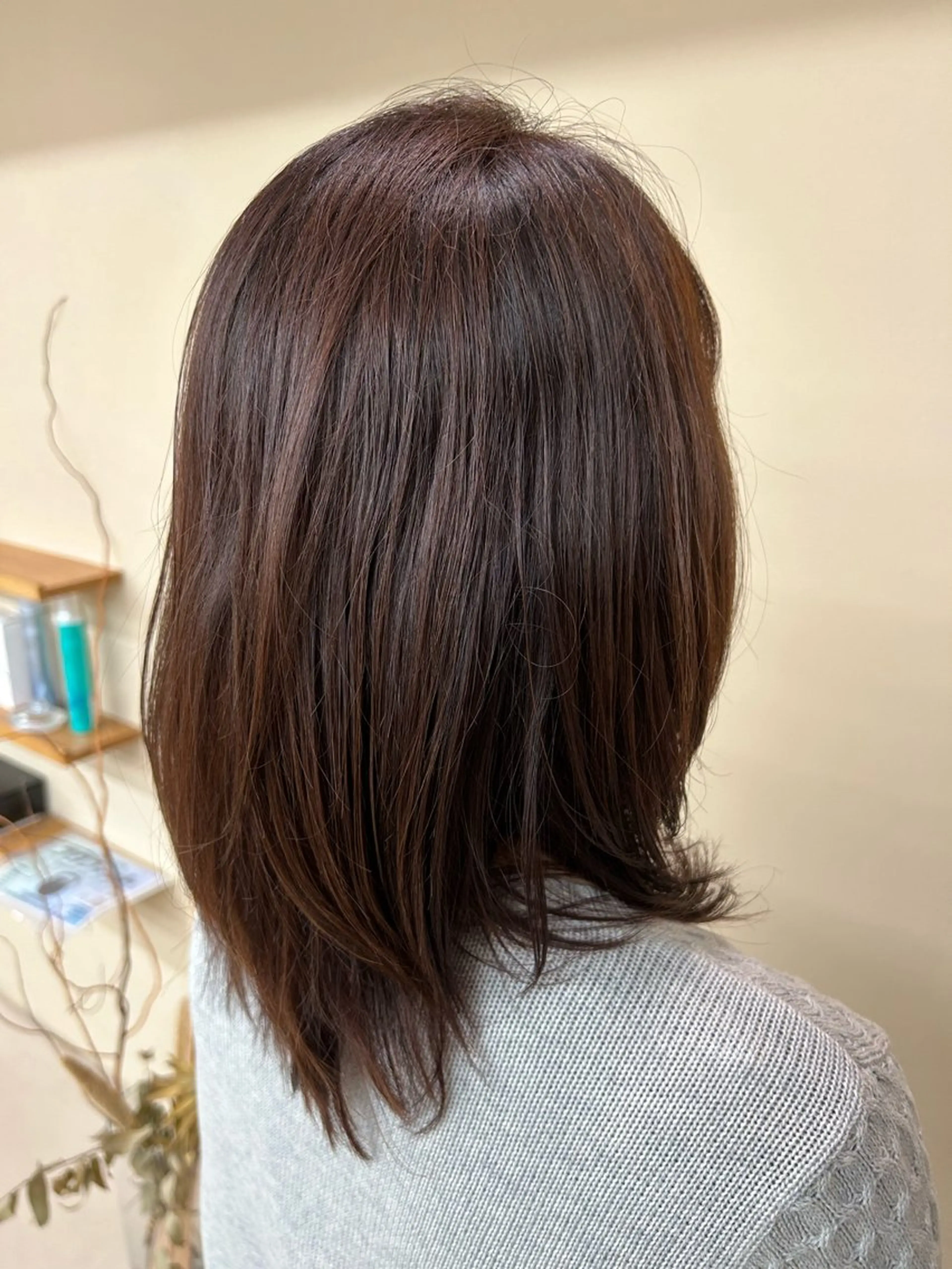 ミディアム カラー ブラウンカラー ピンクカラー ピンクブラウン 齋藤 隼琉のヘアスタイル