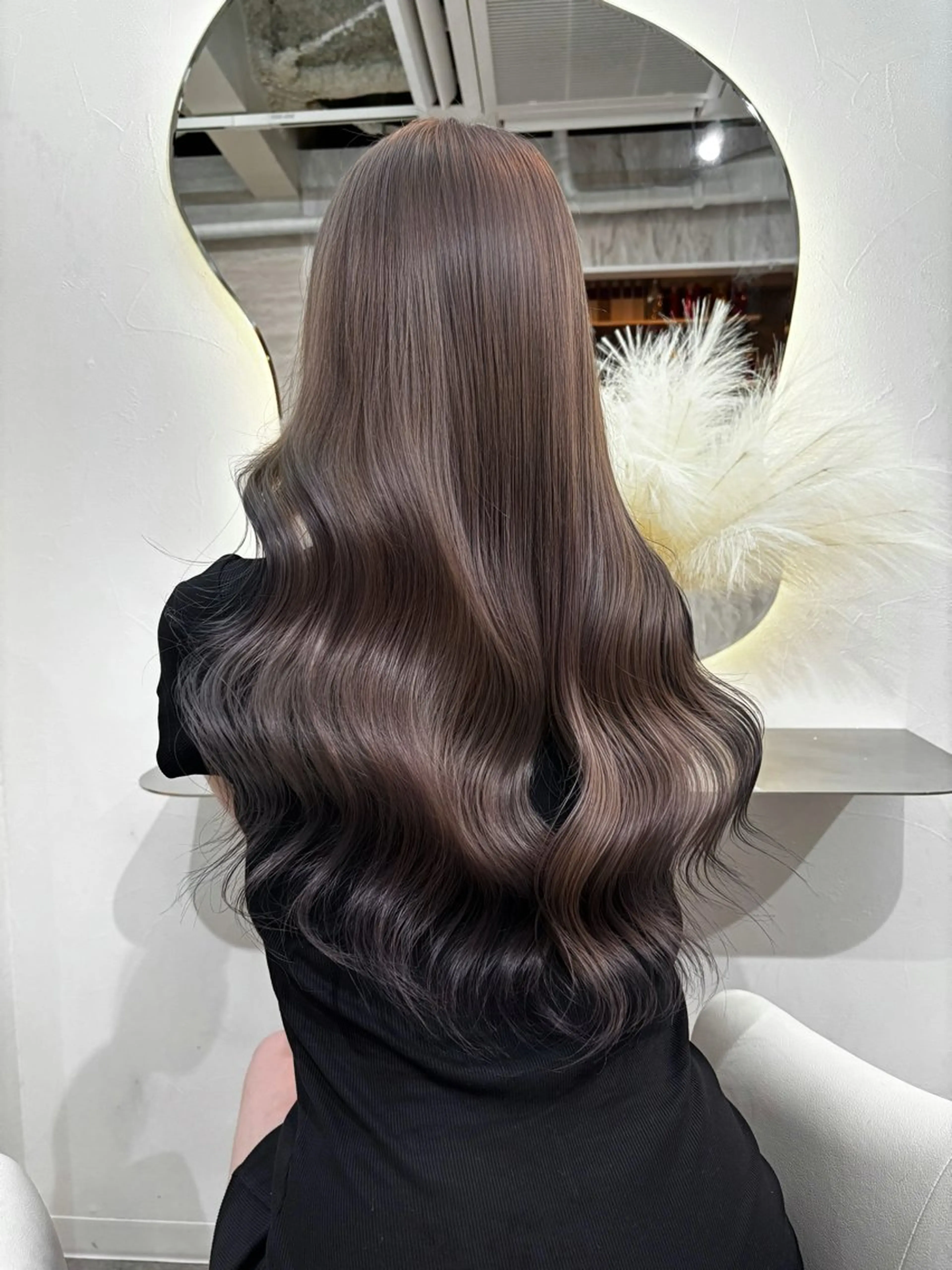 ロング カラー パーマ ヘアアレンジ メンズ キッズ ヘアカラー トリートメント 🤍韓国風レイヤー/ 艶髪🤍鳥越美羽のヘアスタイル