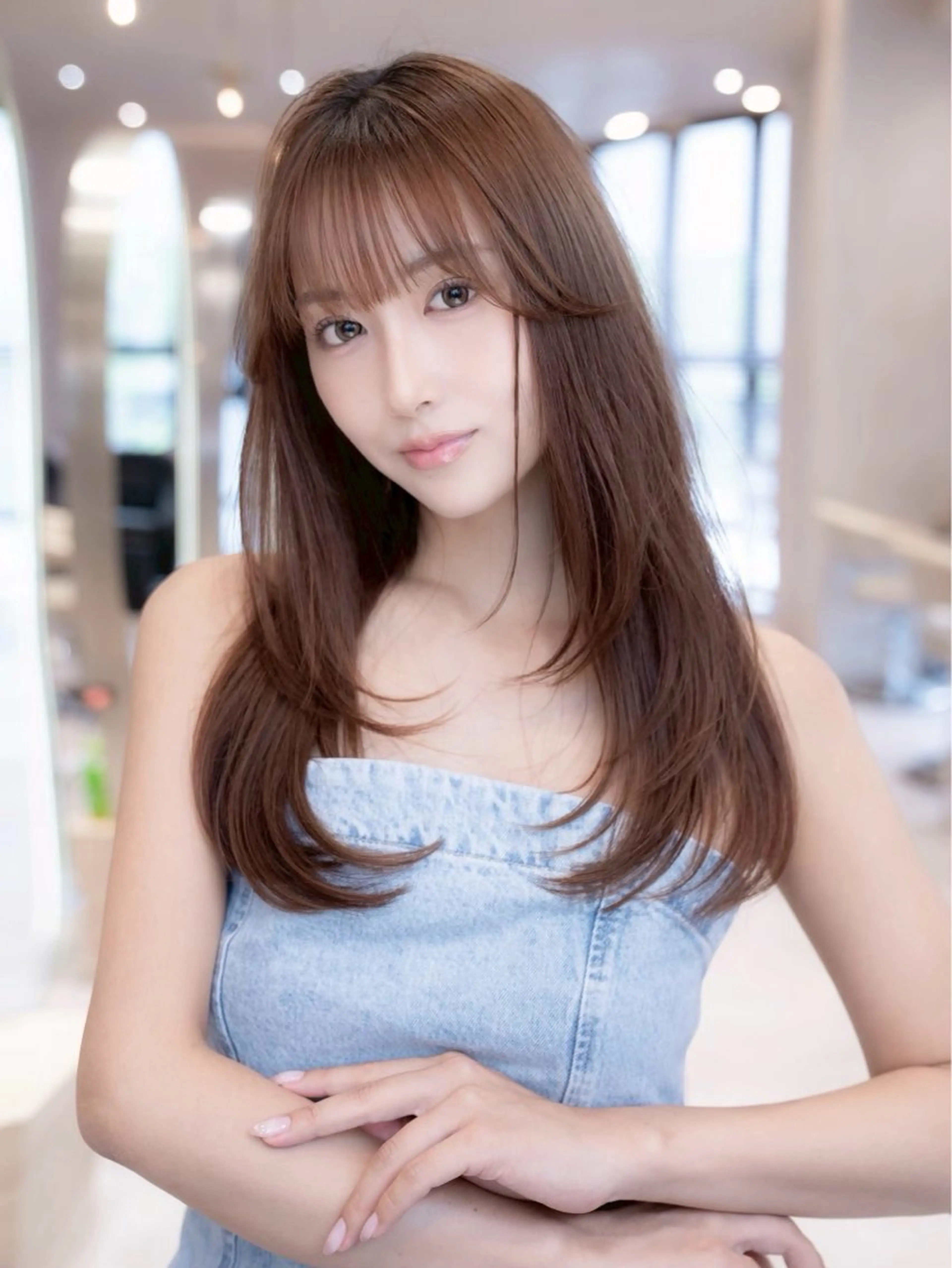 ロング カラー カット ヘアカラー トリートメント レイヤー/ベージュ ヒヨリ/渋谷のヘアスタイル