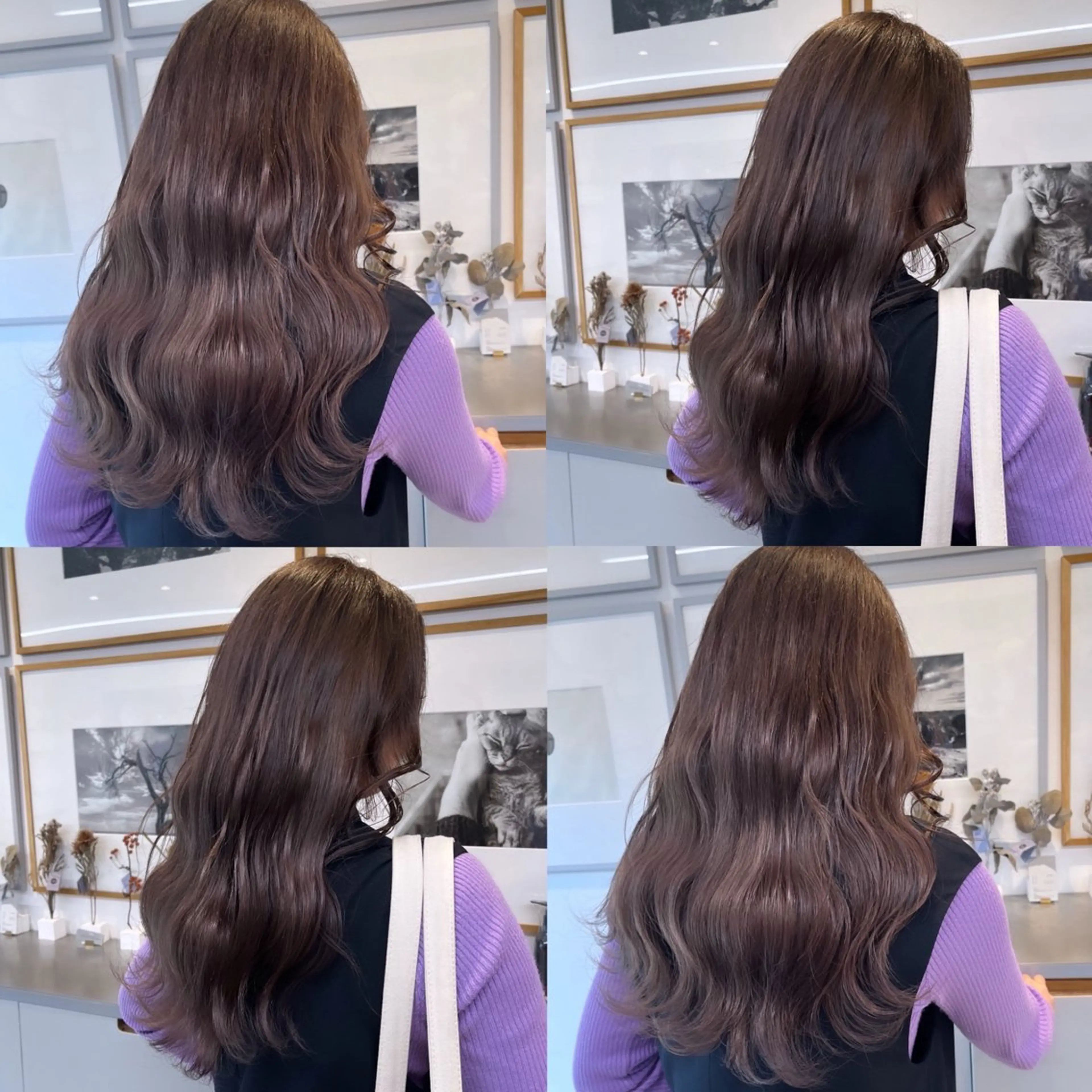 セミロング カラー ベージュカラー 透明感カラー ダブルカラー ハイトーンカラー ミルクティーベージュ ヘアカラー トリートメント ヘッドスパ ヘアセット カジュアルを女っぽく 𝗮𝘆𝗮𝗰𝗼のヘアスタイル