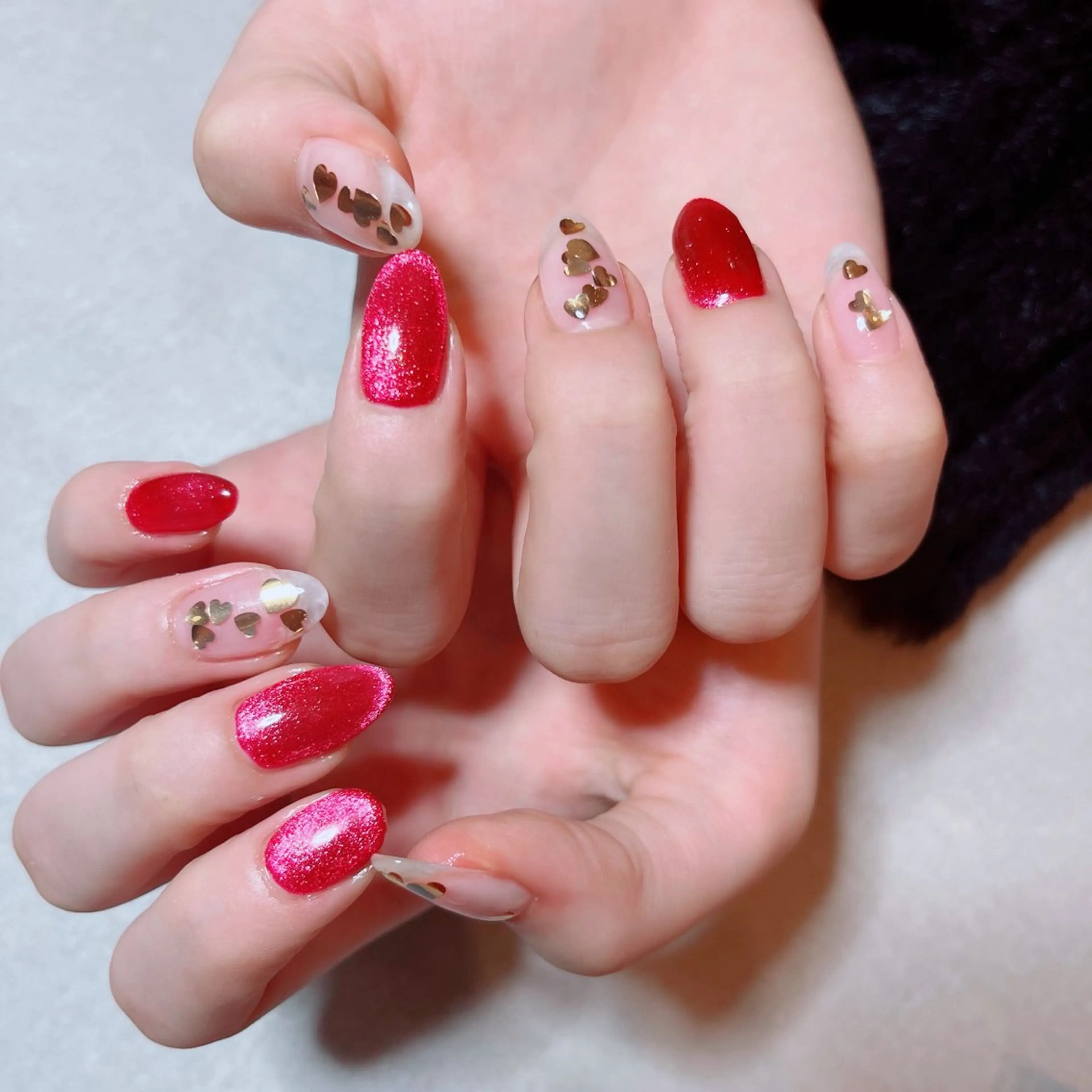 ネイル ハート ネイルチップ ruirui.naildesign所属・RUI ☆のネイルデザイン