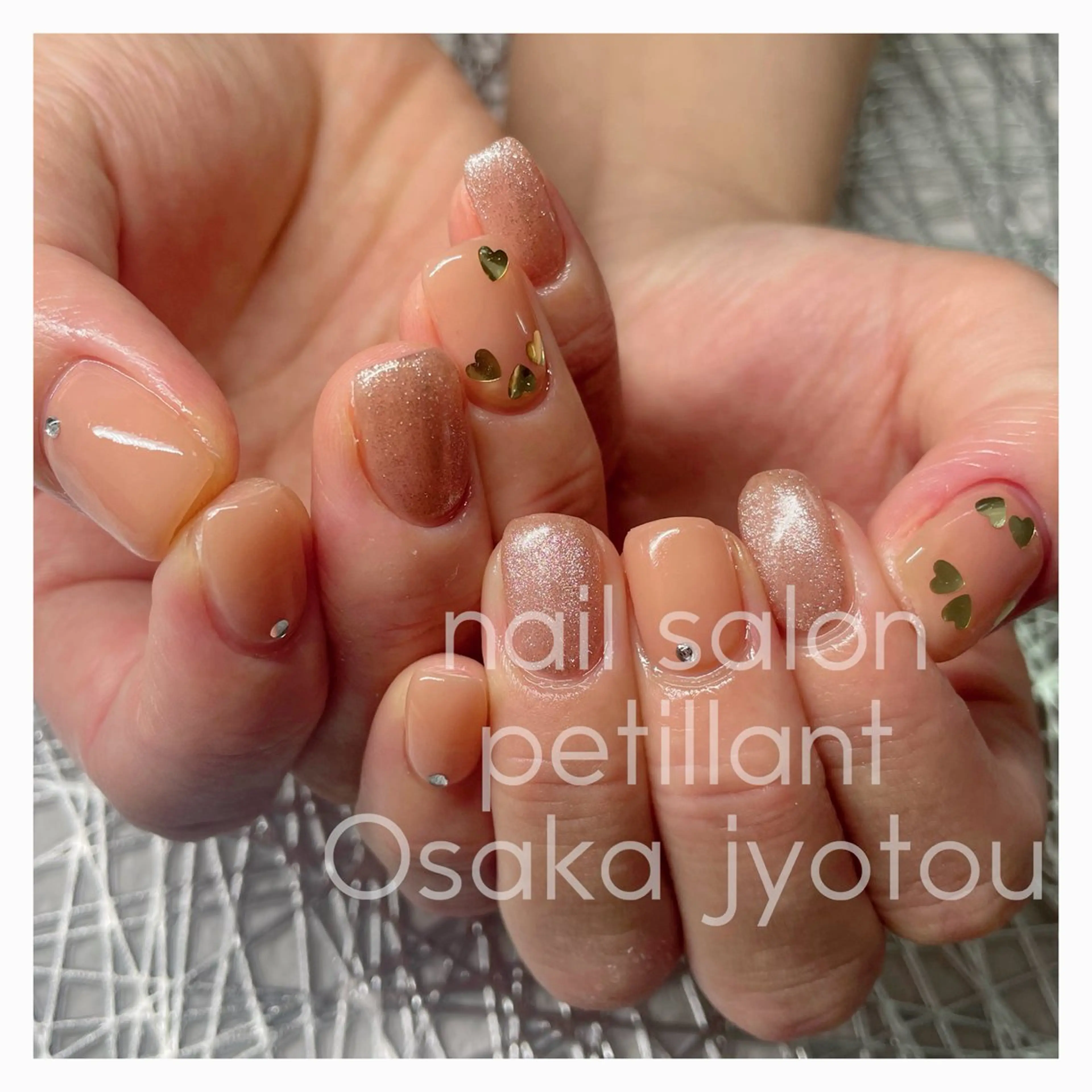 ネイル アートネイル ハート マグネットネイル 持ち込み シンプルネイル nail salon petillantのネイルデザイン
